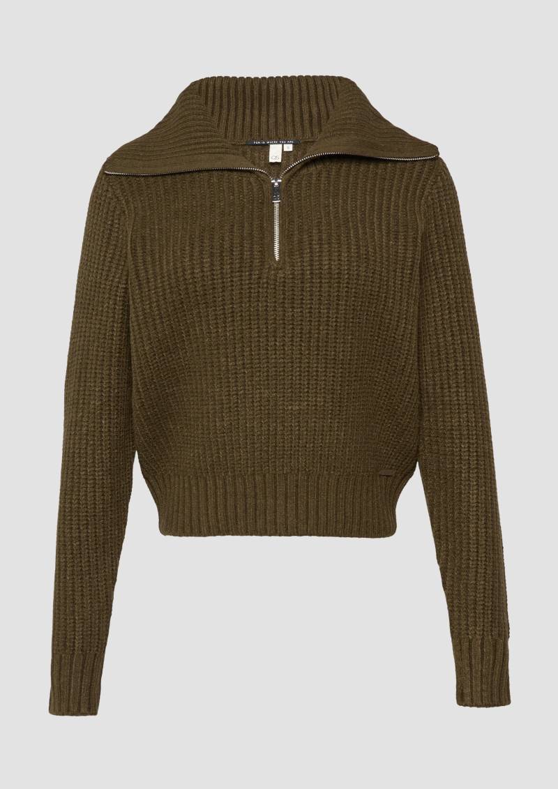 QS - Strickpullover mit Troyer-Kragen, Damen, Grün QS - Strickpullover mit Troyer-Kragen, Damen, Grün von QS