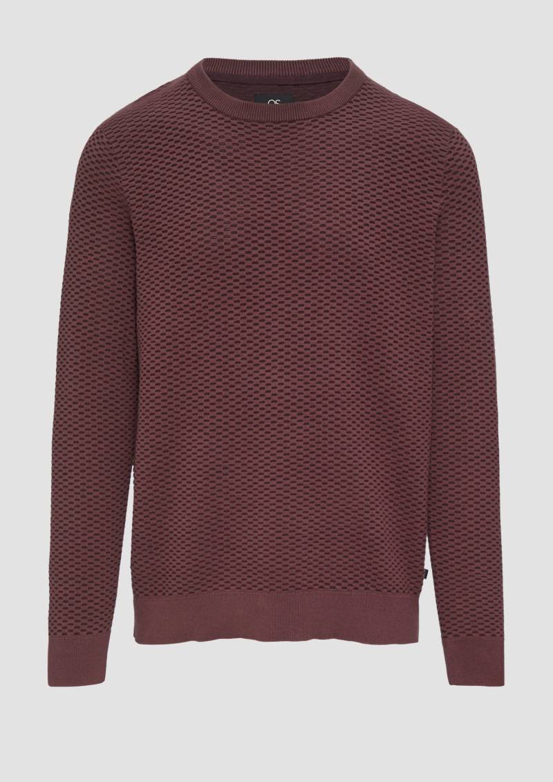 QS - Strickpullover mit Wabenstruktur, Herren, lila von QS