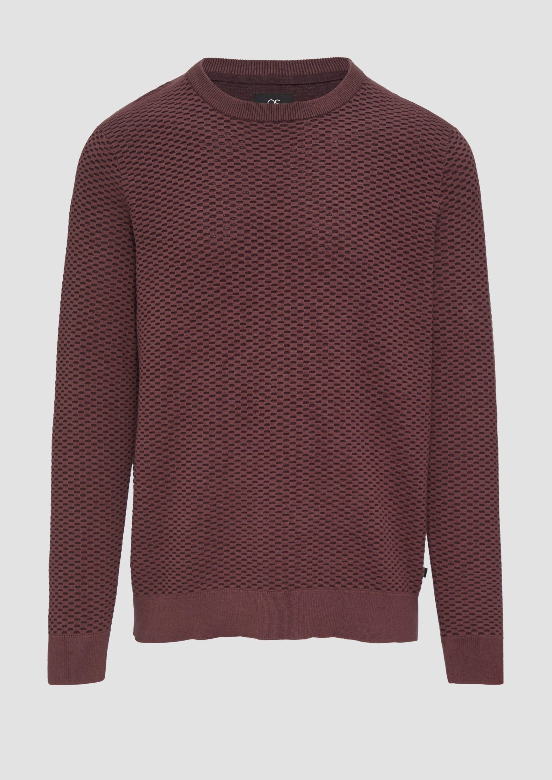 QS - Strickpullover mit Wabenstruktur, Herren, lila QS - Strickpullover mit Wabenstruktur, Herren, lila von QS
