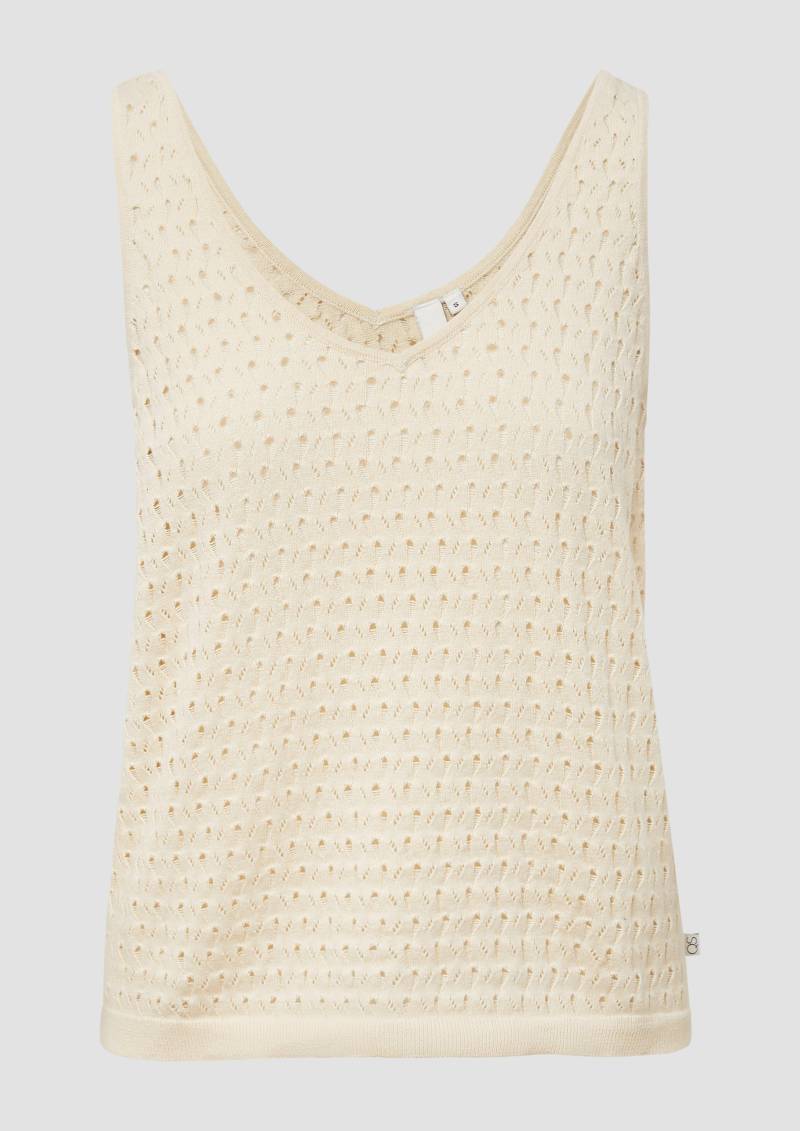 QS - Stricktop mit Ajourmuster, Damen, Beige QS - Stricktop mit Ajourmuster, Damen, Beige von QS