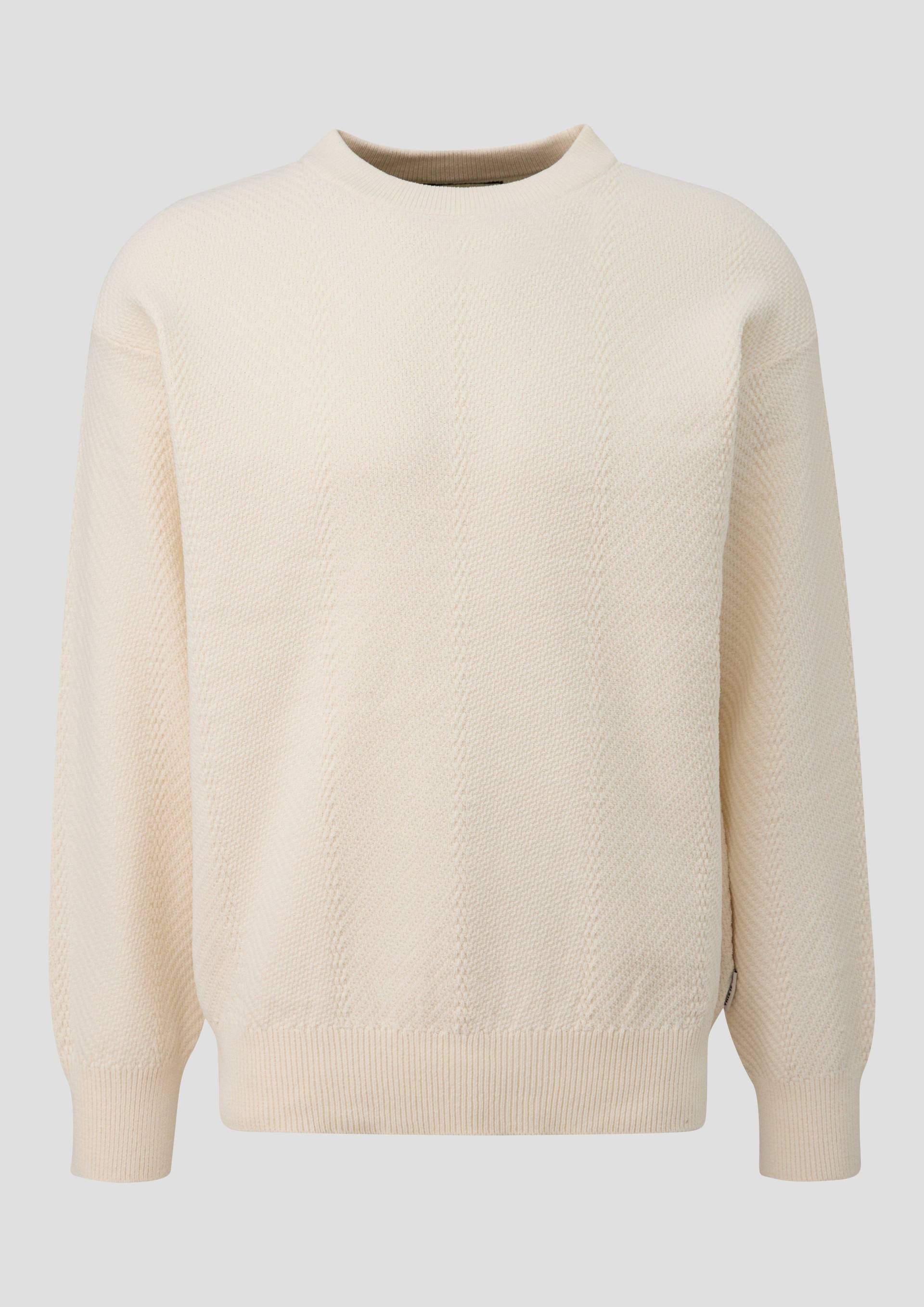 QS - Strukturierter Strickpullover, Herren, creme von QS
