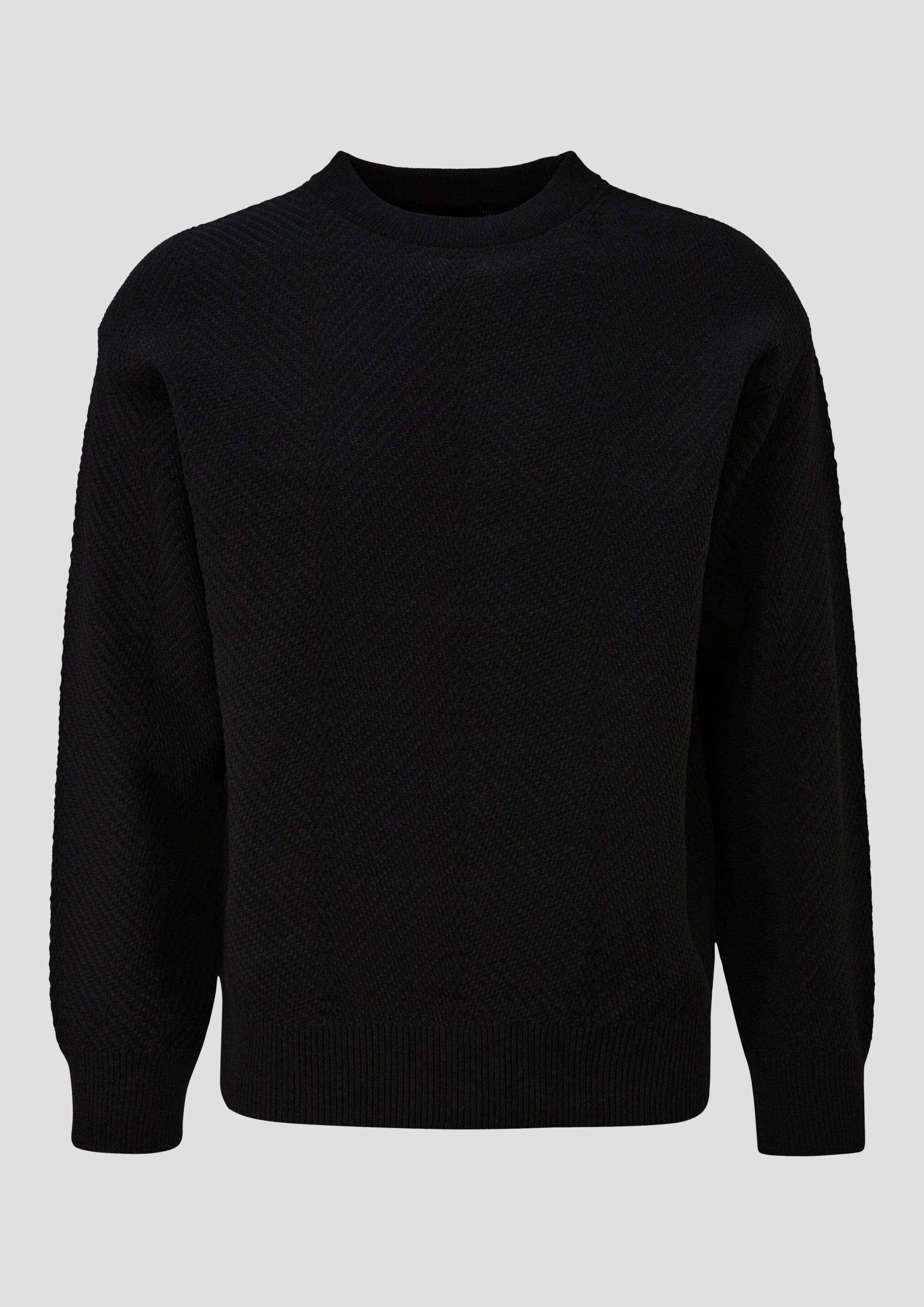 QS - Strukturierter Strickpullover, Herren, schwarz von QS