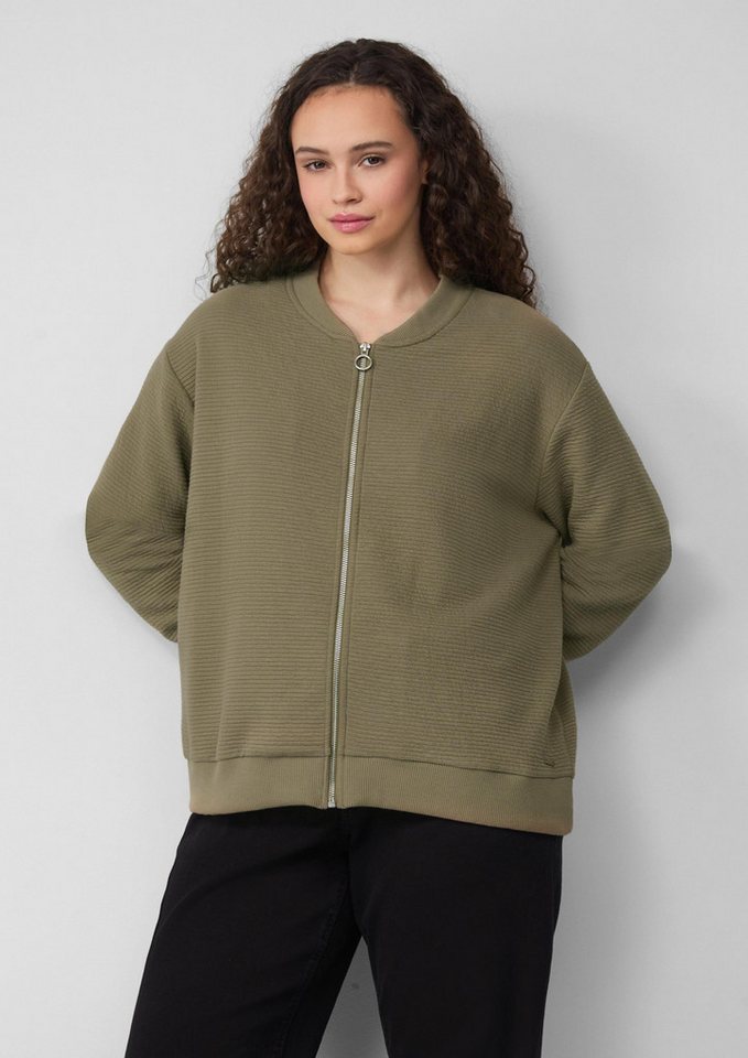 QS Sweatjacke Sweatshirt Strukturierter Sweatblouson (1-tlg) von QS