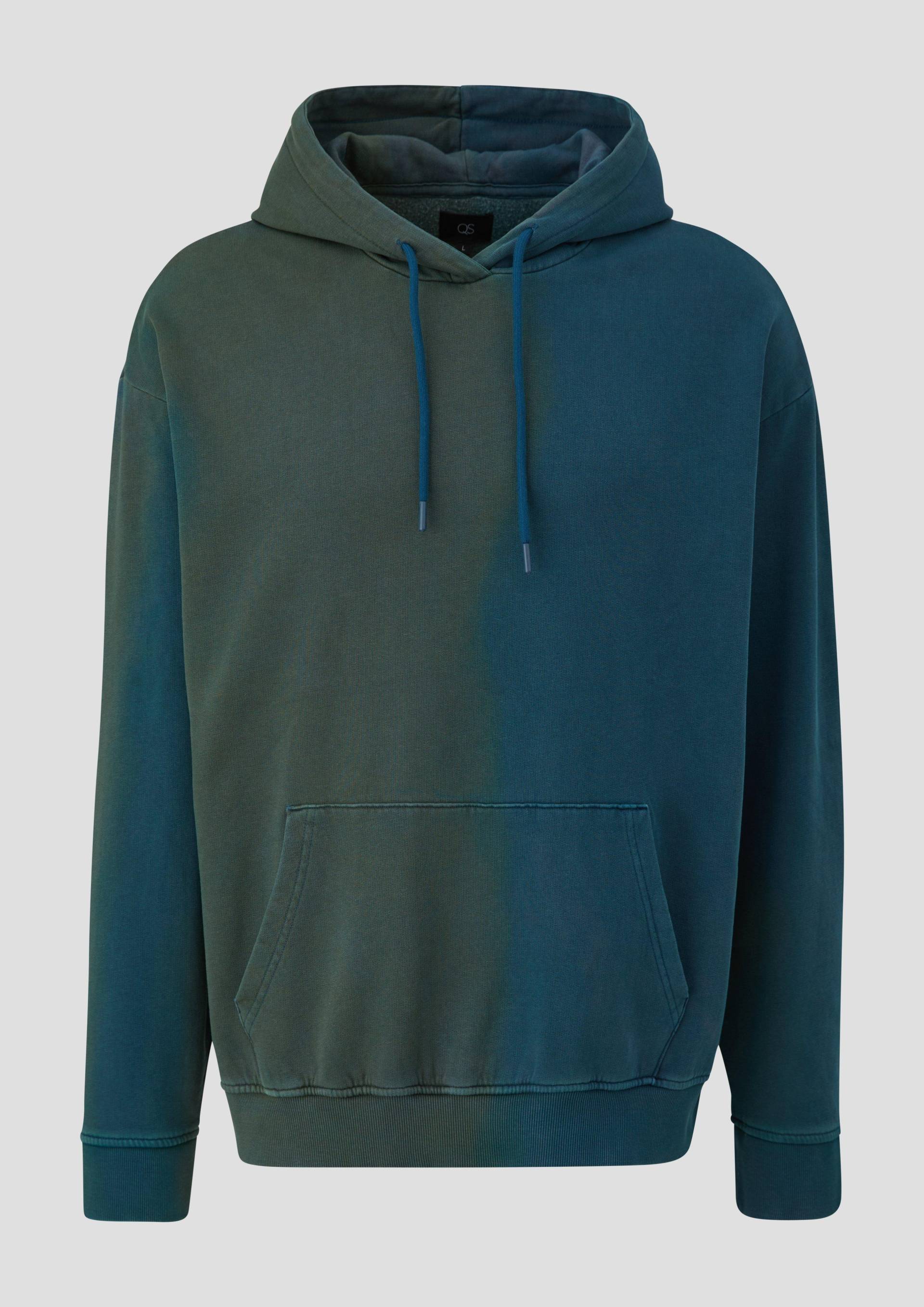 QS - Hoodie mit Waschung, Herren, olive|petrol von QS