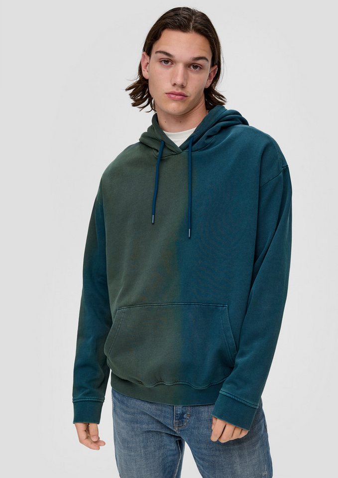 QS Sweatshirt Sweatshirt Hoodie mit Waschung von QS