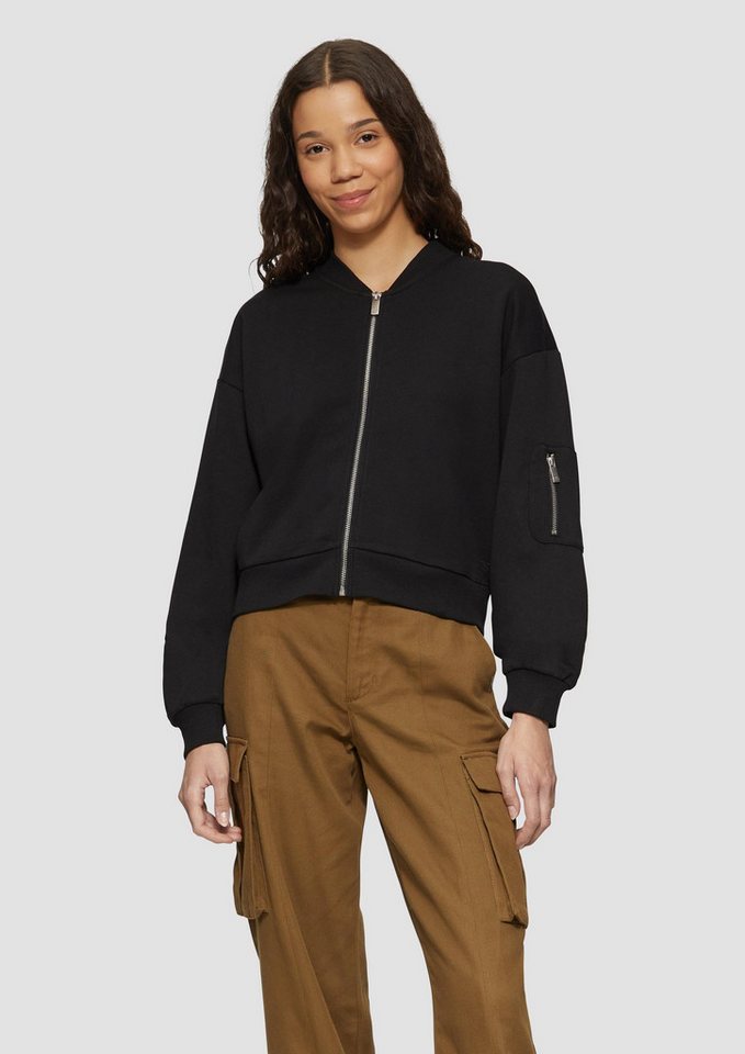QS Sweatshirt Sweatshirt Verkürzter Sweat-Blouson von QS