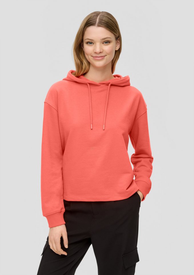 QS Sweatshirt Sweatshirt aus Baumwollmix Label-Patch von QS