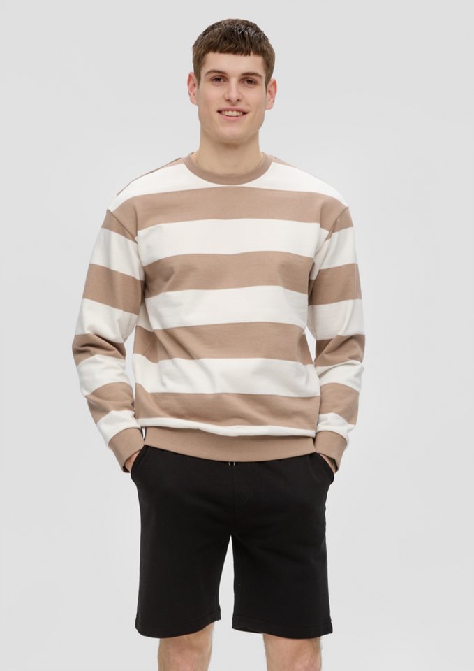 QS Sweatshirt Sweatshirt aus Baumwollmix Label-Patch von QS