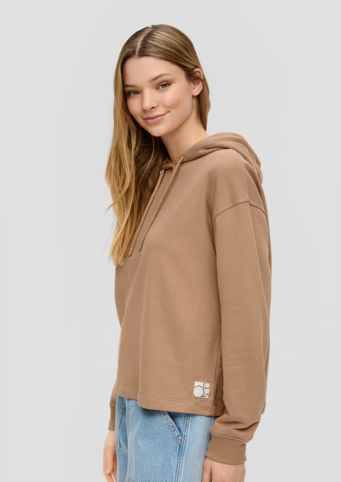 QS Sweatshirt Sweatshirt aus Baumwollmix Label-Patch von QS