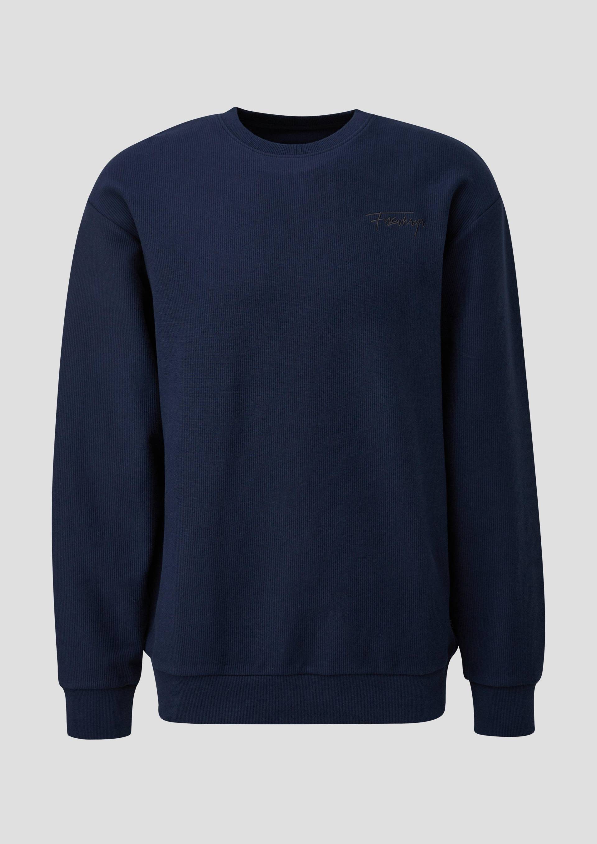 QS - Sweatshirt mit Rippstruktur, Herren, blau von QS