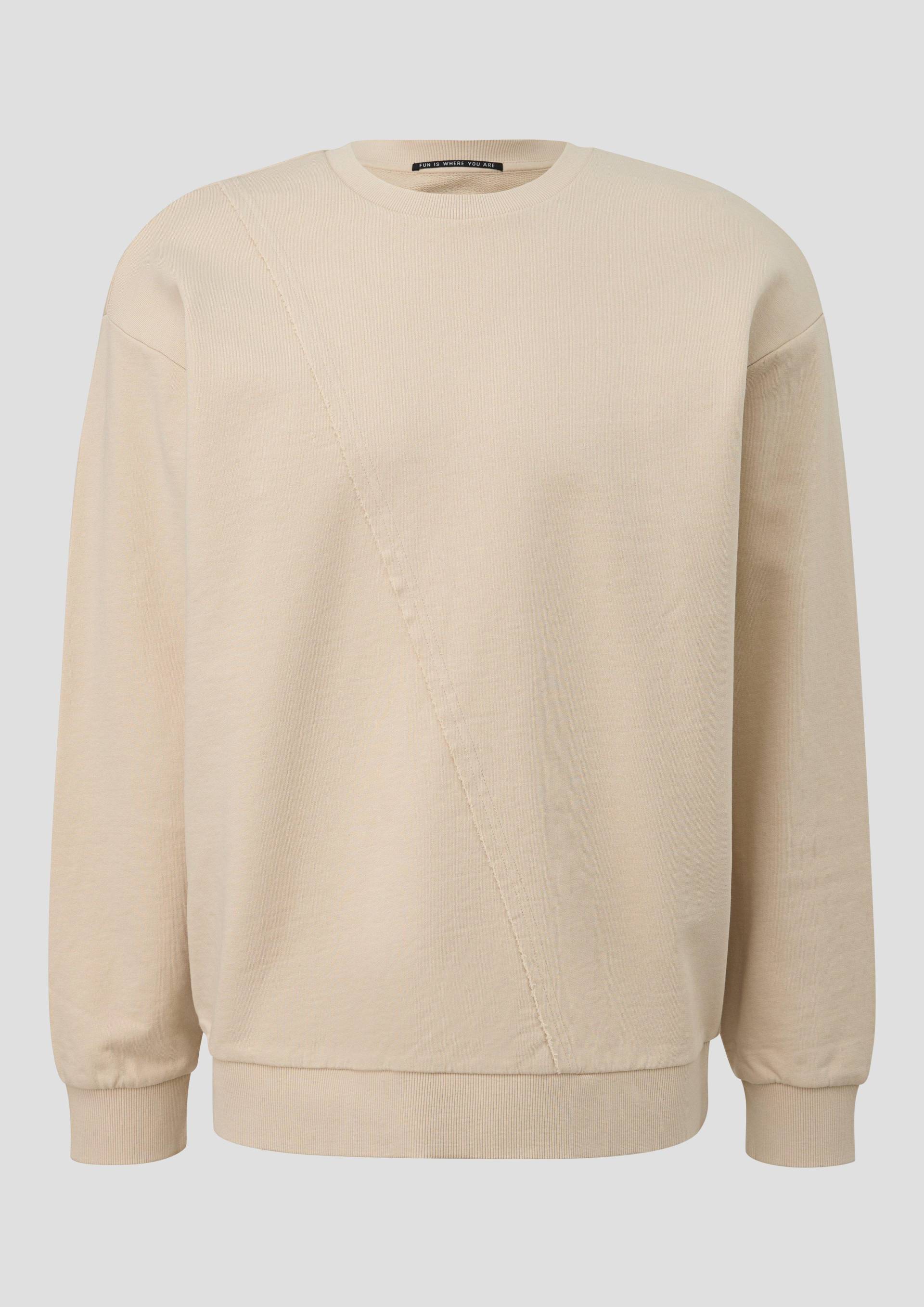 QS - Sweatshirt mit asymmetrischer Teilungsnaht, Herren, Beige QS - Sweatshirt mit asymmetrischer Teilungsnaht, Herren, Beige von QS