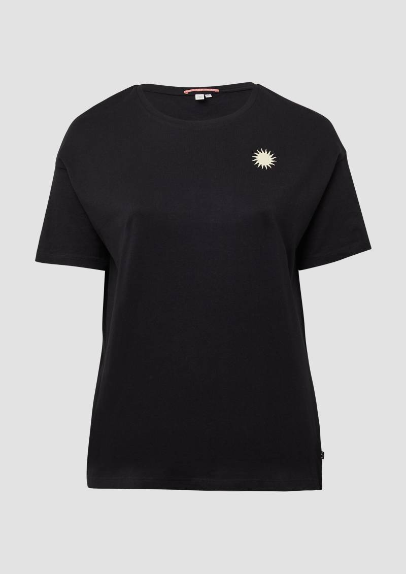QS - Baumwollshirt mit Rückenprint, Damen, schwarz von QS