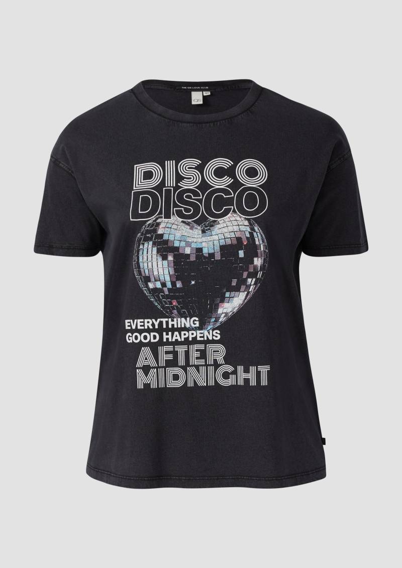 QS - T-Shirt mit Print, Damen, schwarz von QS