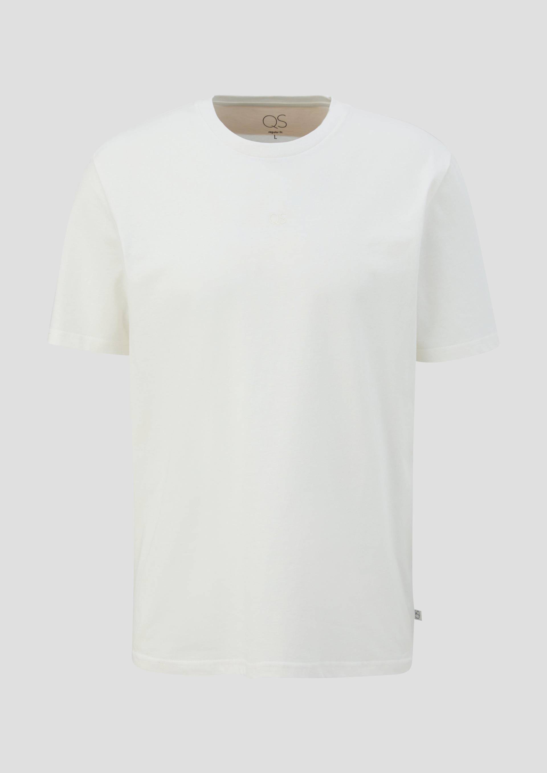 QS - T-Shirt mit Label-Print, Herren, weiß von QS