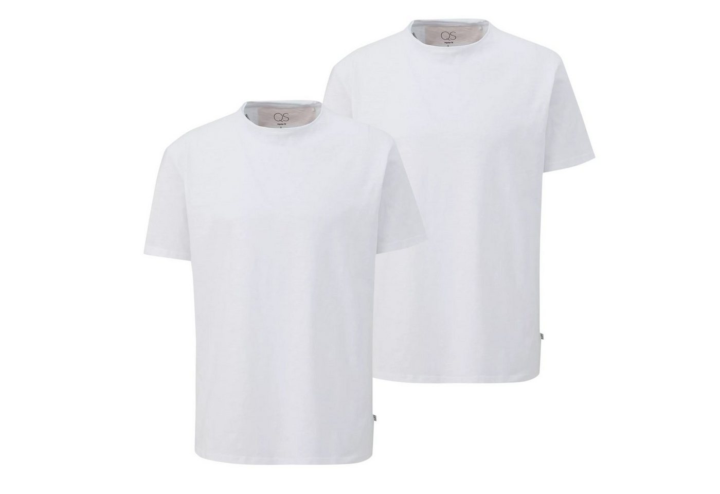 QS T-Shirt Basic Shirt (2-tlg) Rundhals, Rollsaum von QS