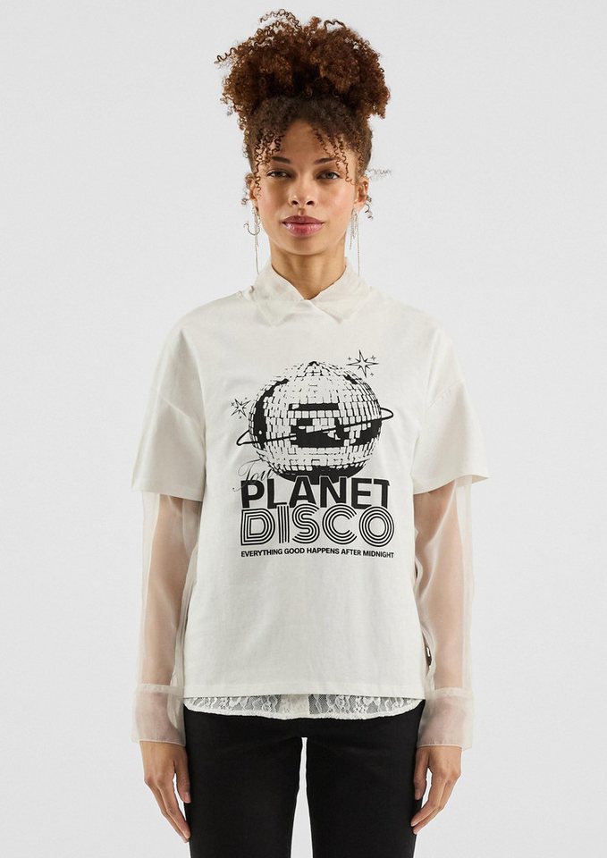 QS T-Shirt T-Shirt Baumwollshirt mit Frontprint von QS