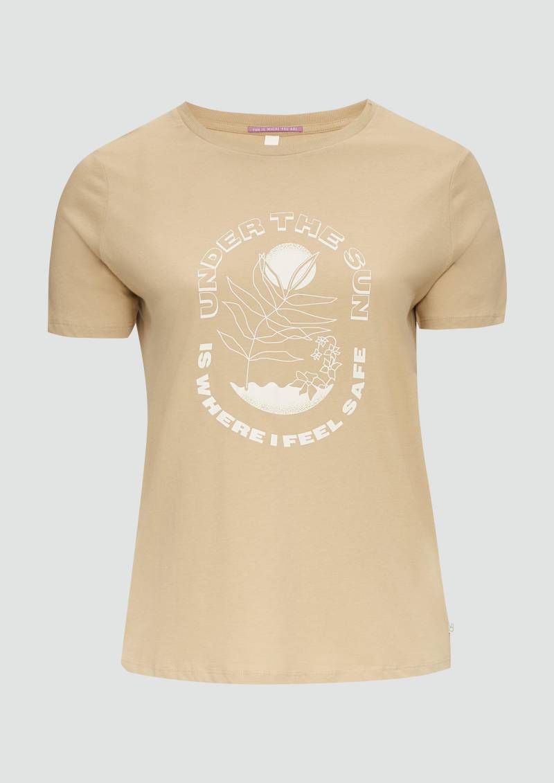 QS - T-Shirt aus Baumwolle mit Front-Print, Damen, braun QS - T-Shirt aus Baumwolle mit Front-Print, Damen, braun von QS