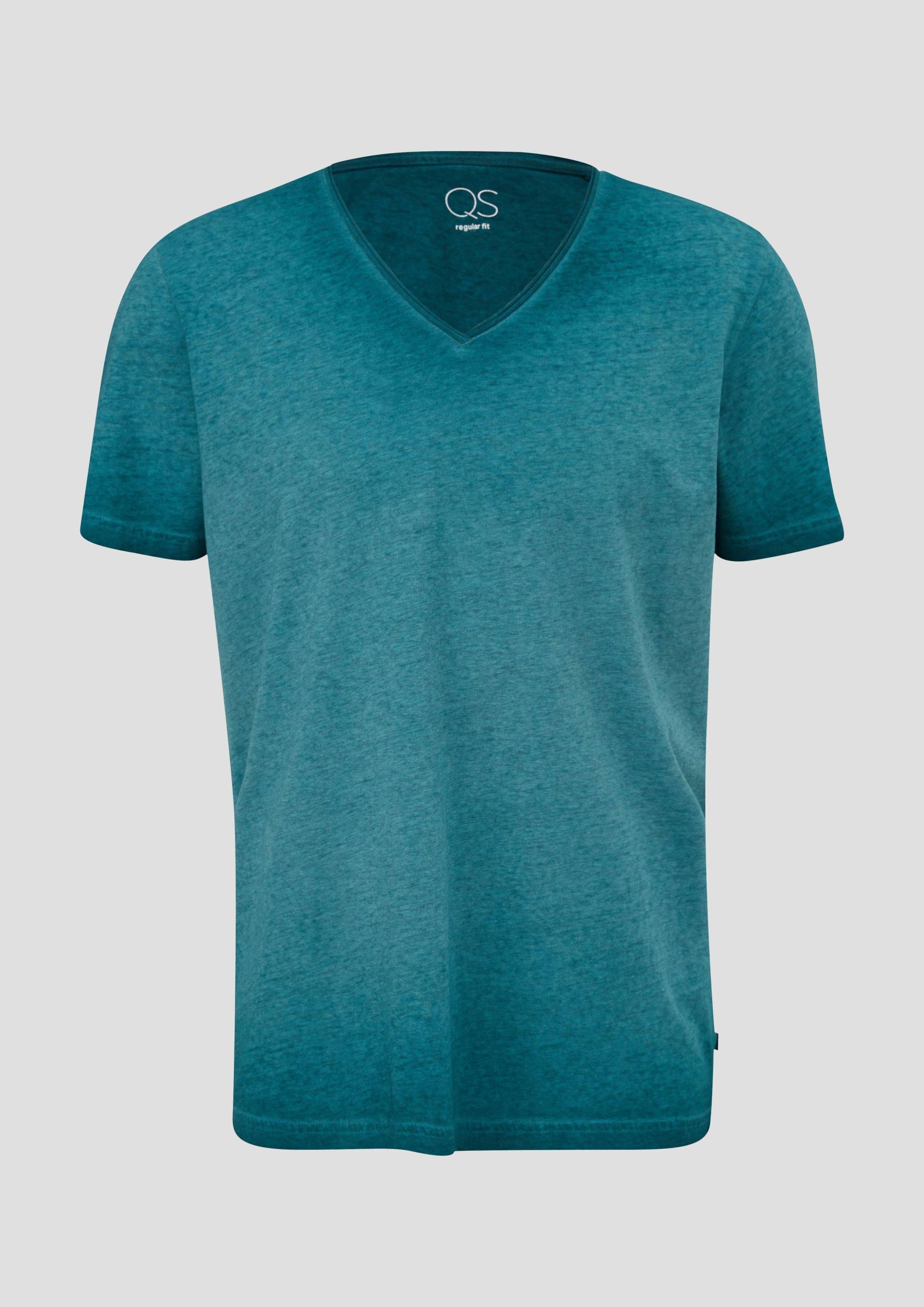 QS - T-Shirt aus Baumwollmix, Herren, Blau von QS