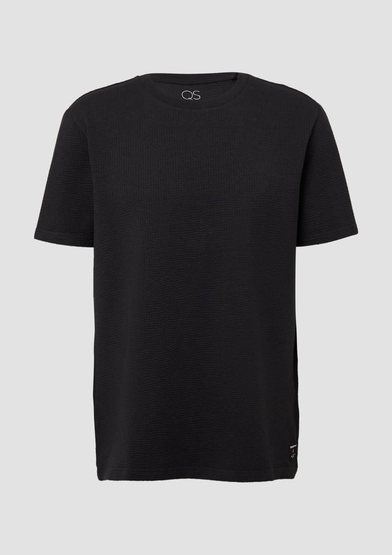 QS - T-Shirt aus Strukturware, Herren, schwarz QS - T-Shirt aus Strukturware, Herren, schwarz von QS