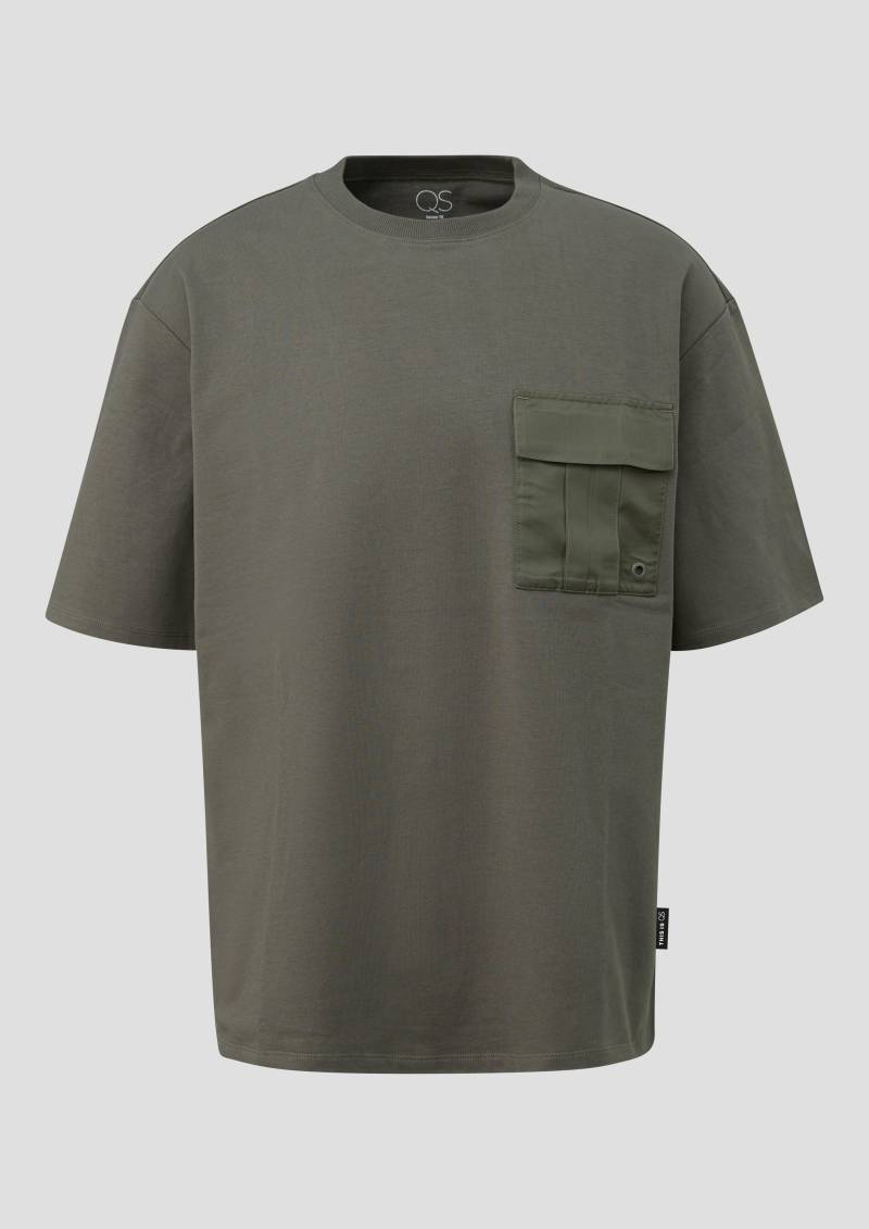 QS - T-Shirt mit Brusttasche, Herren, Grün von QS