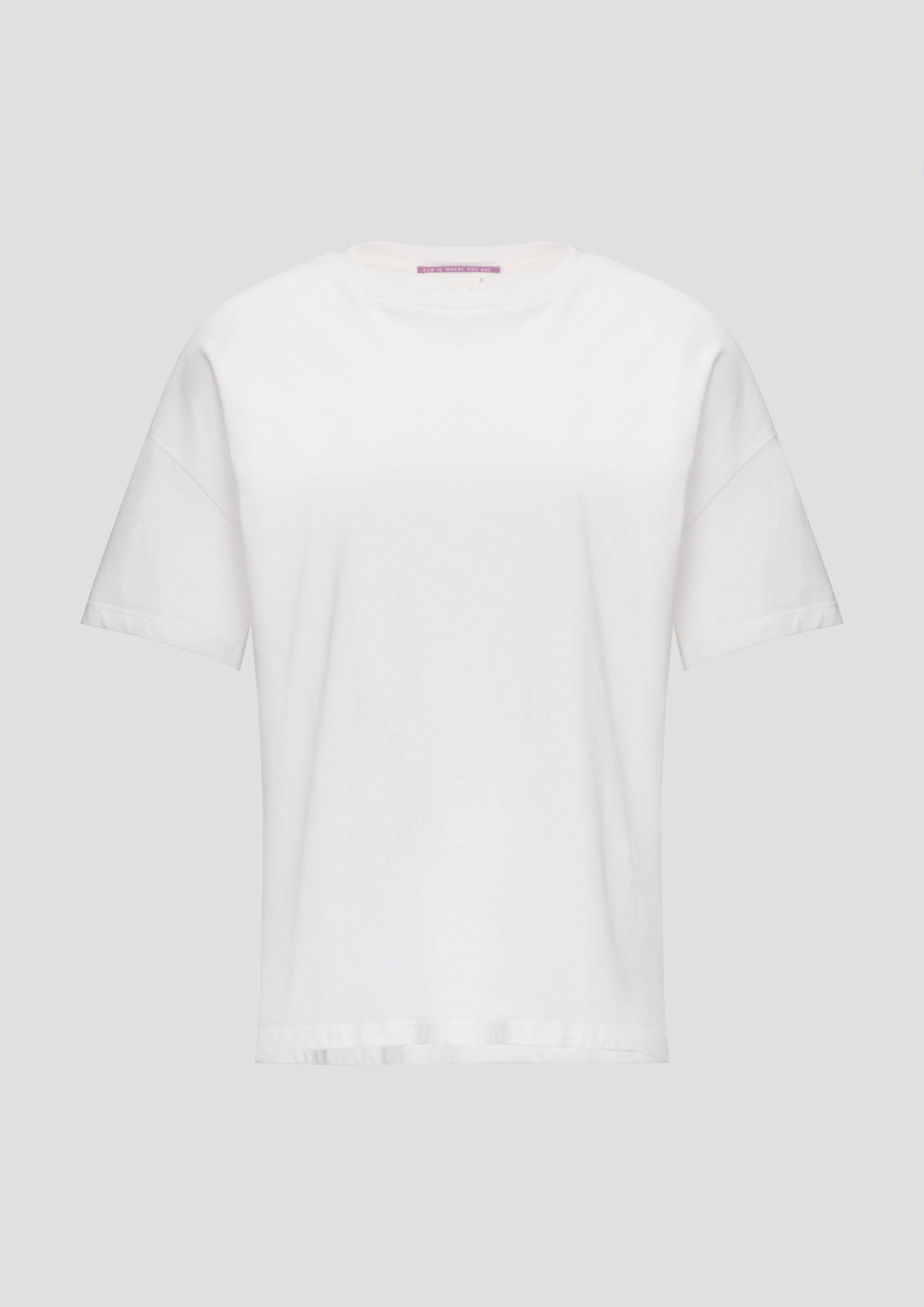 QS - Oversized T-Shirt aus Baumwolle, Damen, weiß von QS