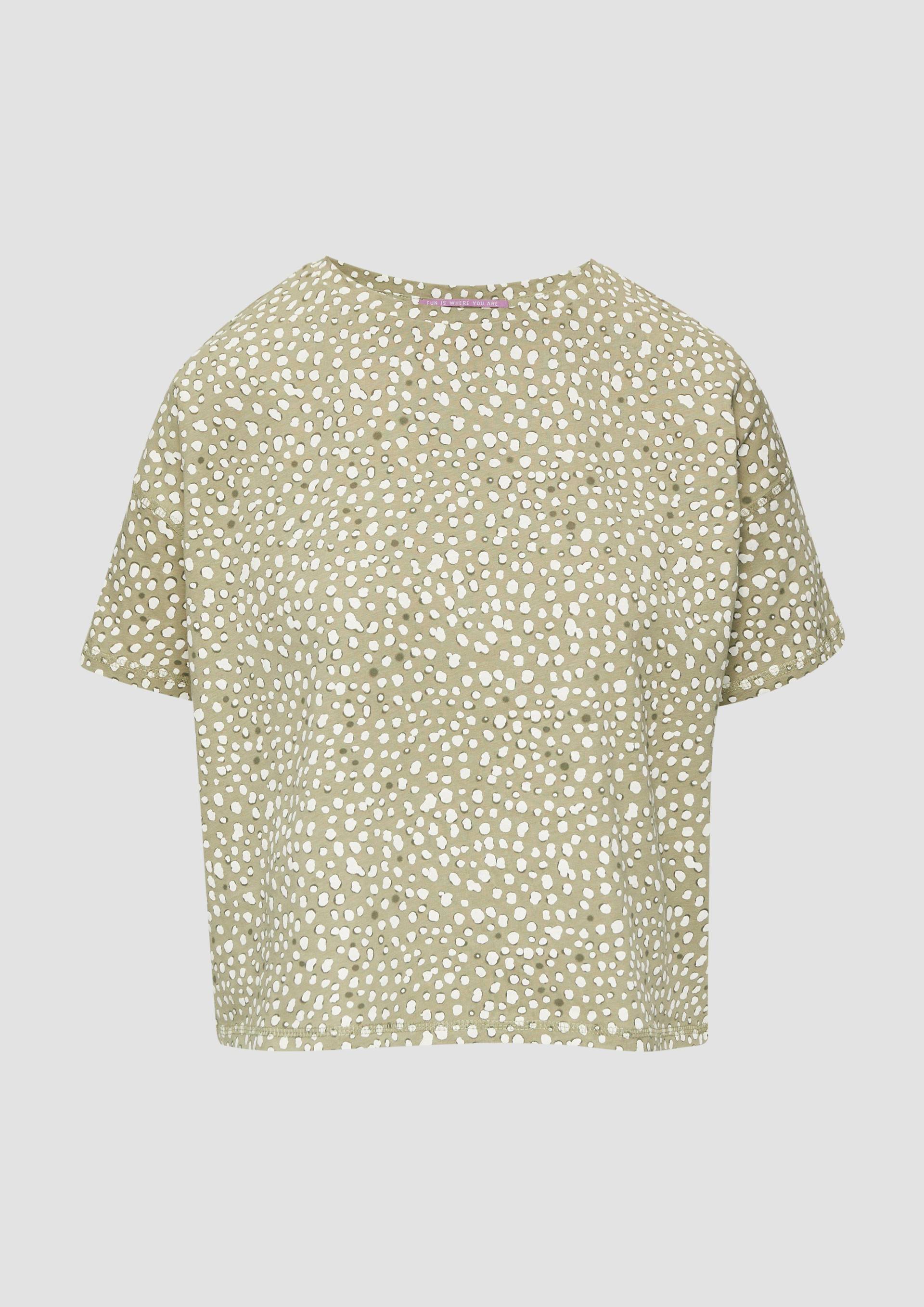 QS - T-Shirt mit All-over-Print, Damen, Grün von QS