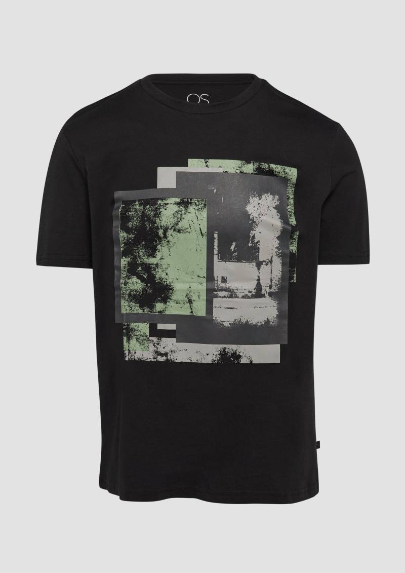 QS - T- Shirt mit Frontdruck, Herren, schwarz von QS