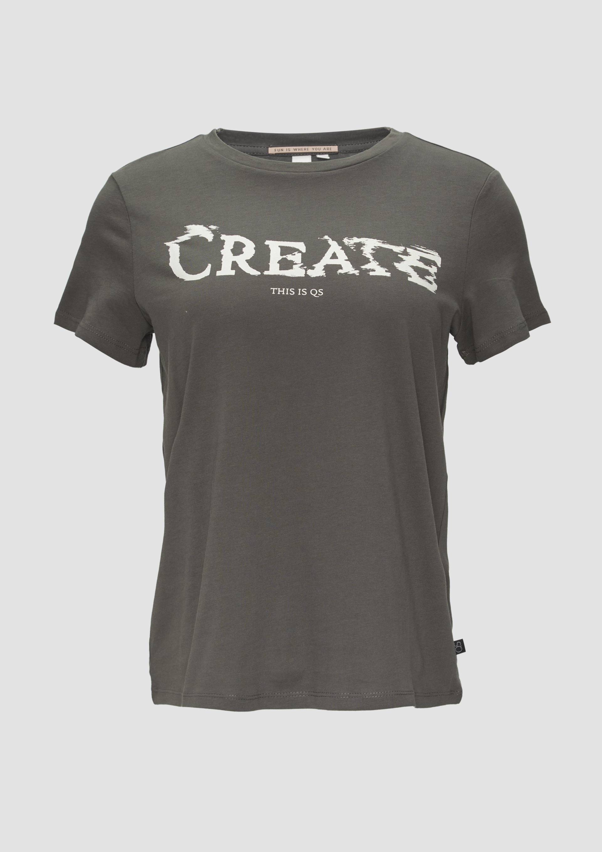 QS - T-Shirt mit Frontprint, Damen, grau von QS