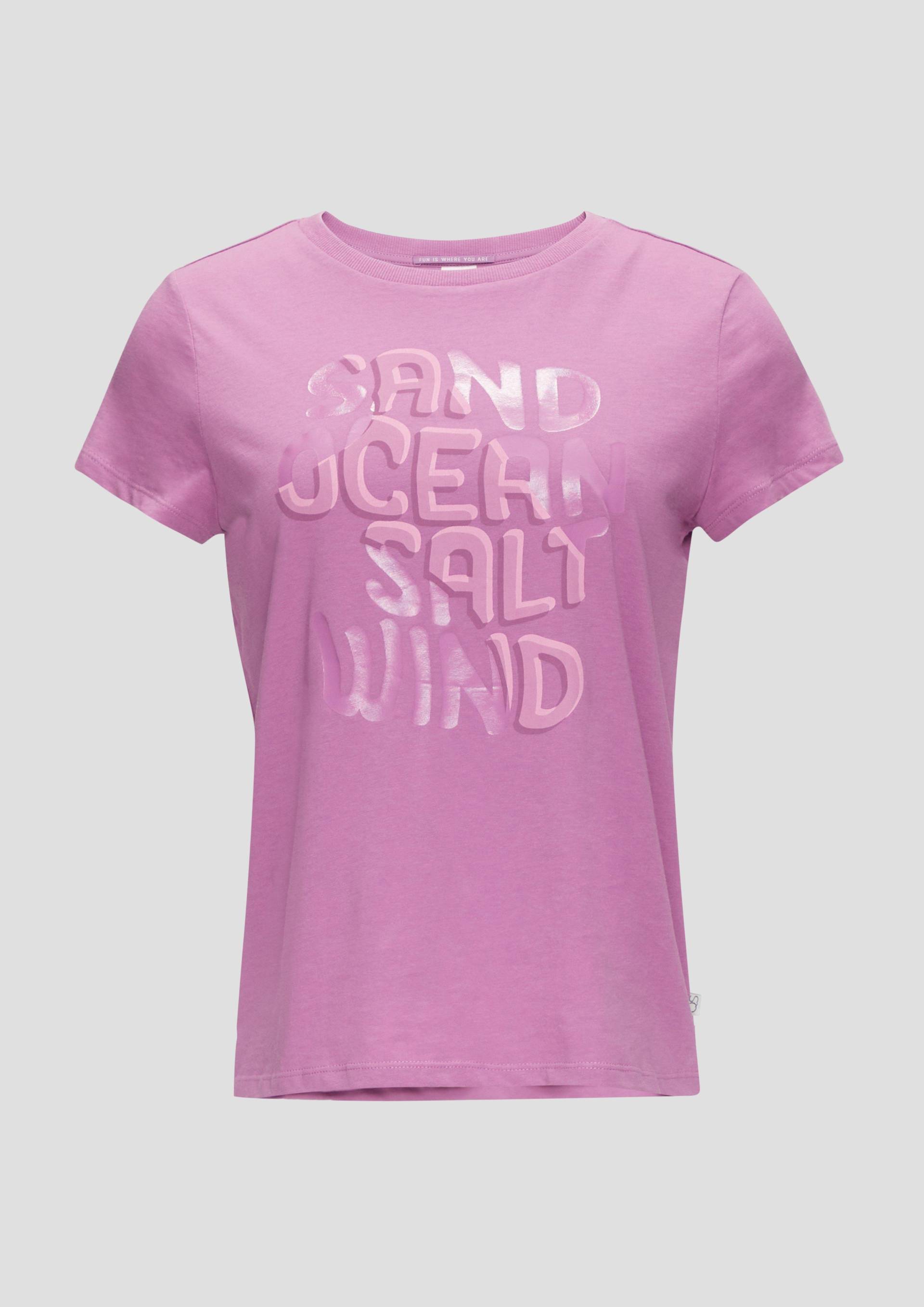 QS - T-Shirt mit Frontprint, Damen, lila von QS