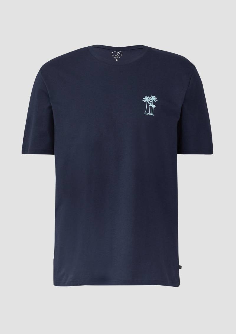 QS - T-Shirt mit Frontprint, Herren, blau QS - T-Shirt mit Frontprint, Herren, blau von QS