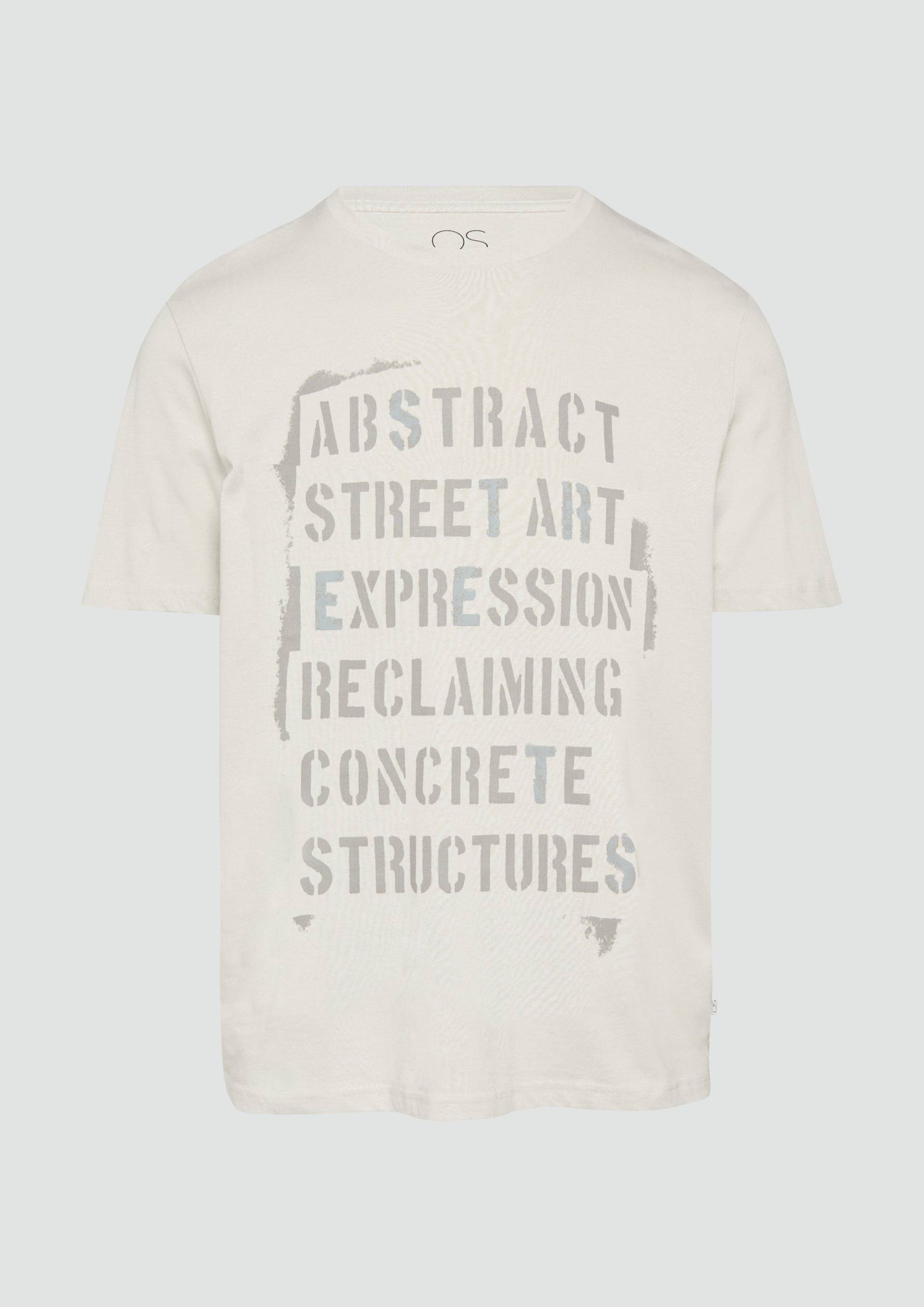 QS - T- Shirt mit Frontprint, Herren, grau von QS