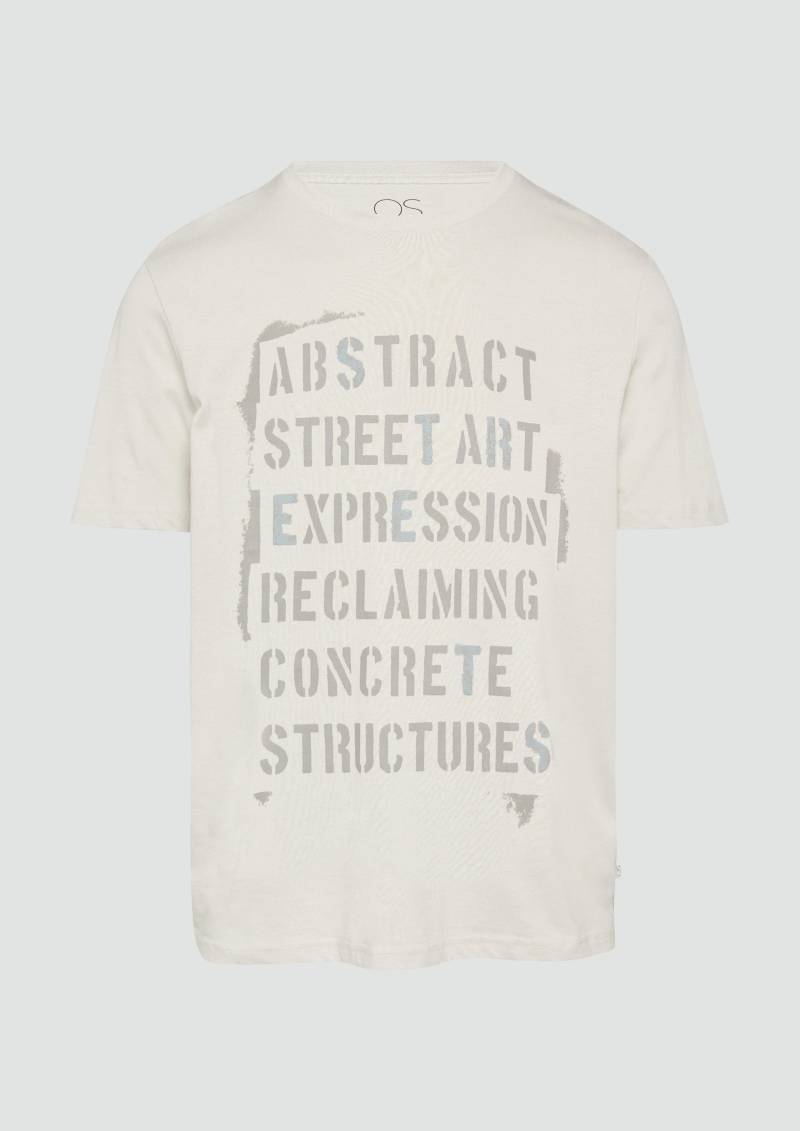 QS - T- Shirt mit Frontprint, Herren, grau von QS