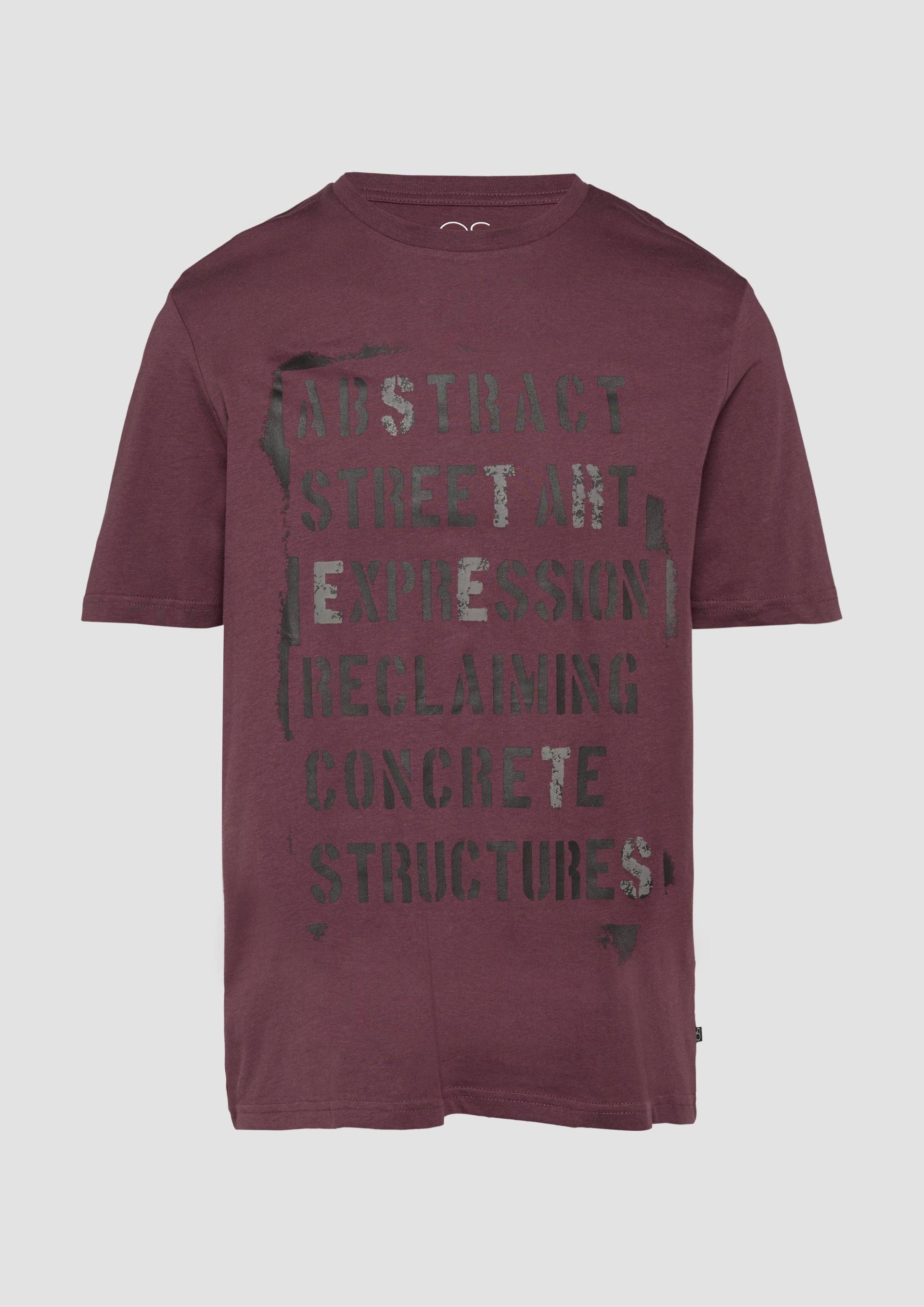 QS - T- Shirt mit Frontprint, Herren, lila von QS