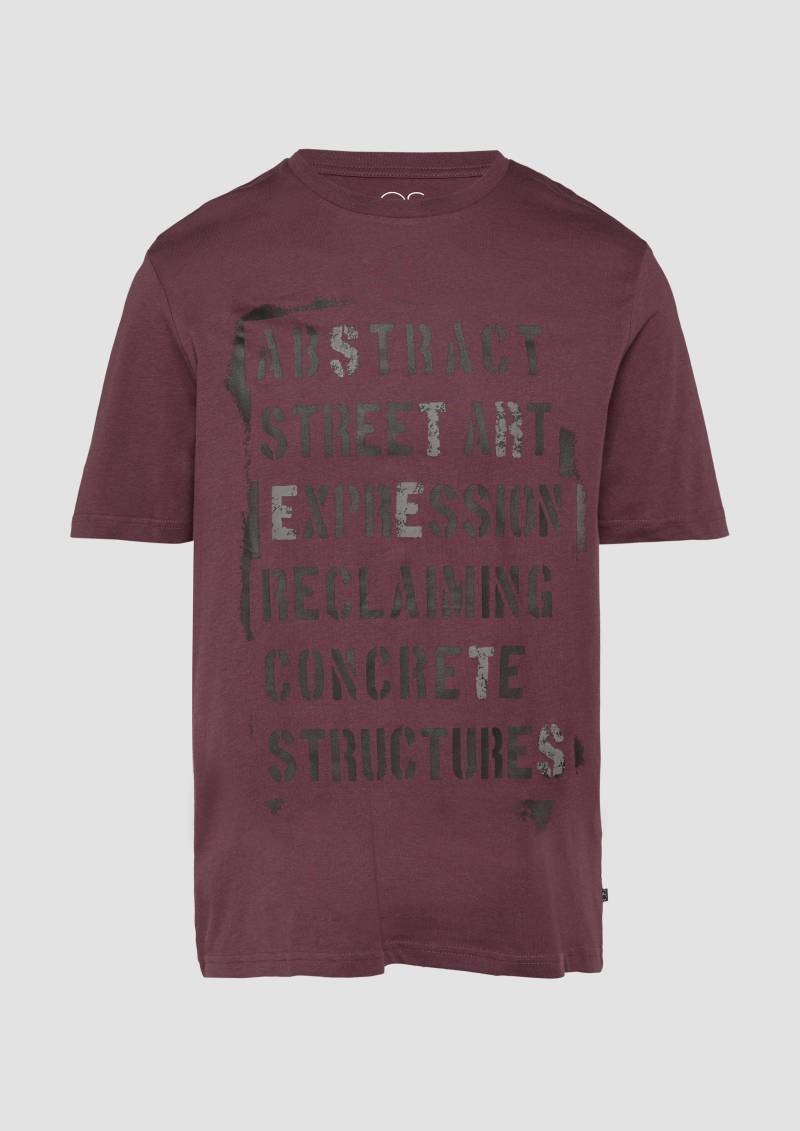 QS - T- Shirt mit Frontprint, Herren, lila von QS