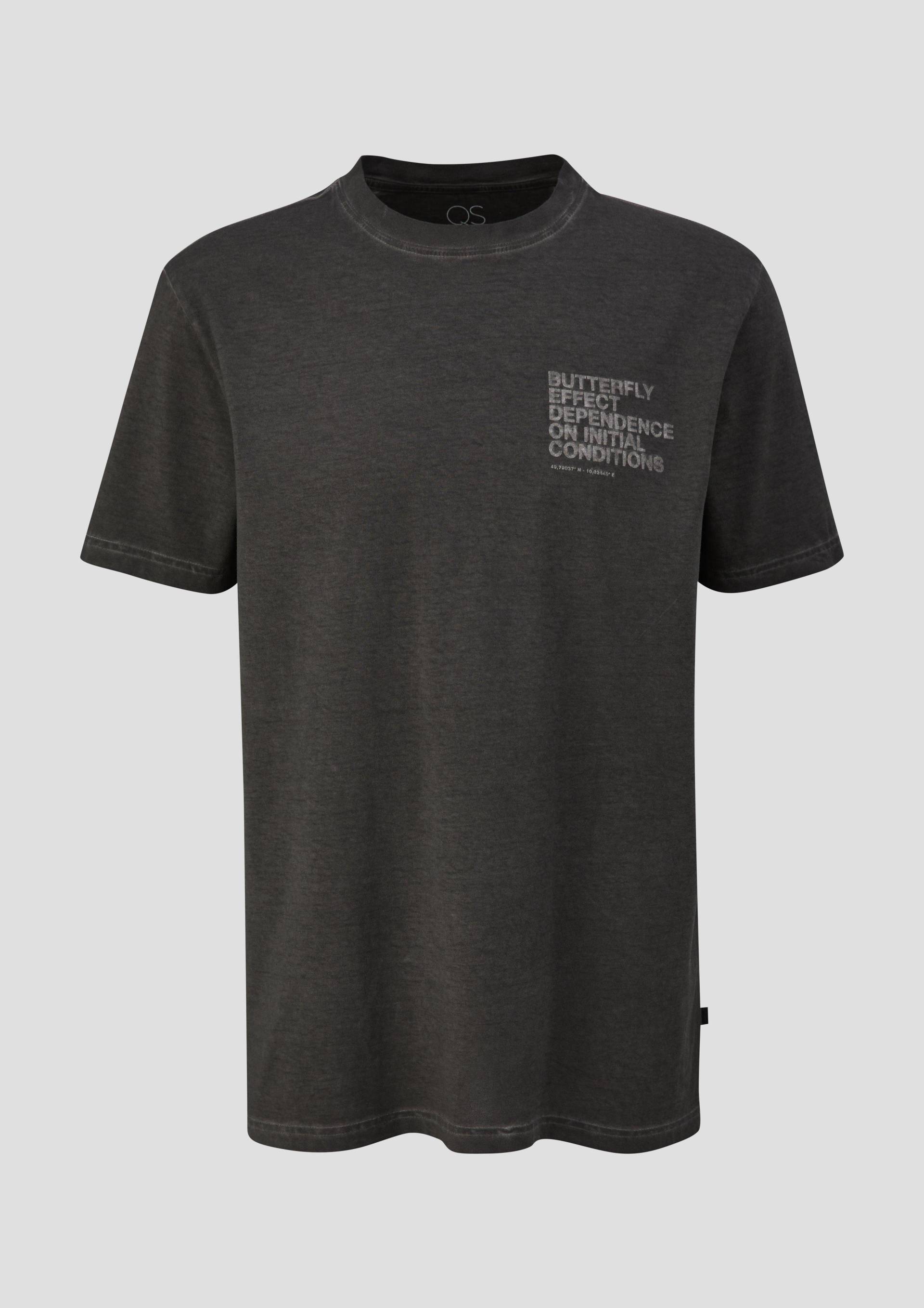 QS - T-Shirt mit Frontprint, Herren, schwarz von QS