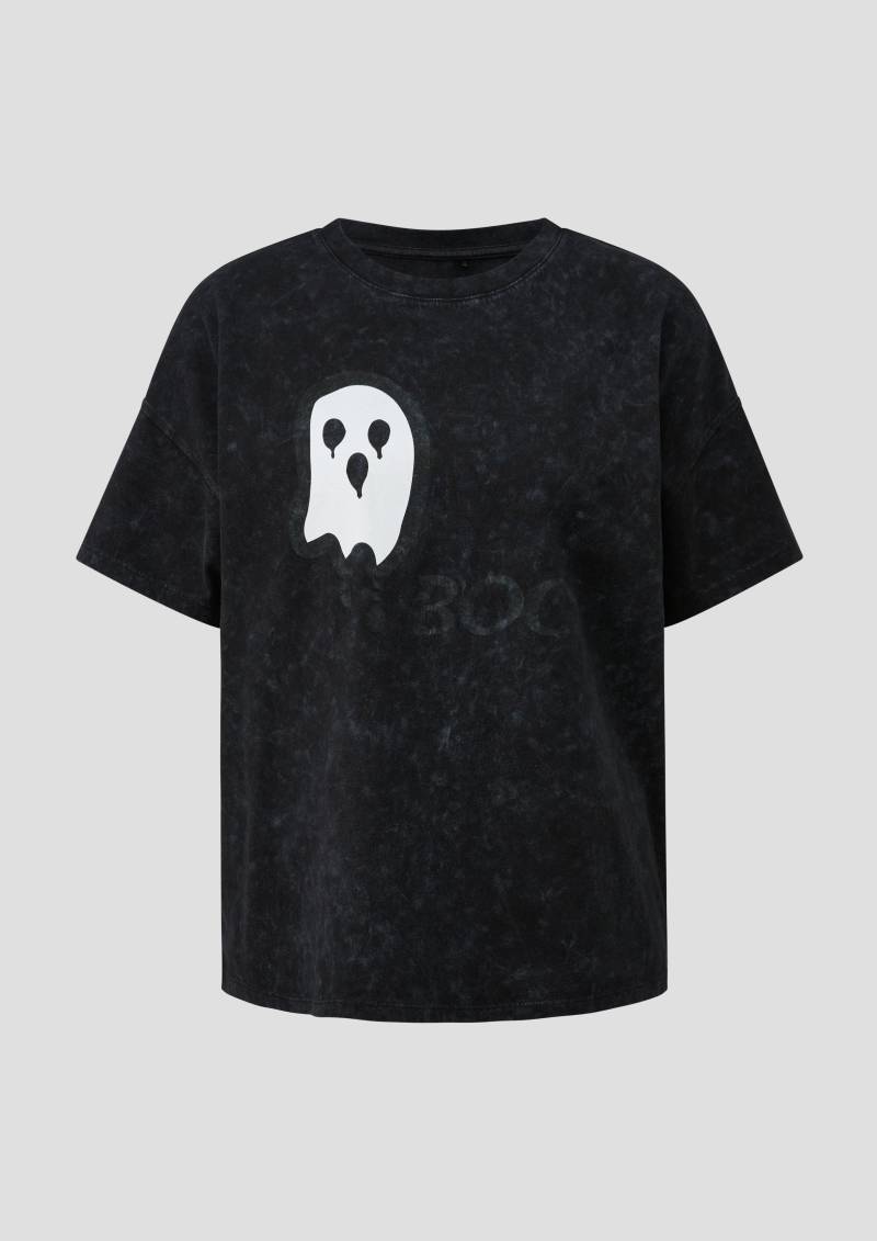 QS - T-Shirt mit Halloween-Print, Damen, schwarz von QS