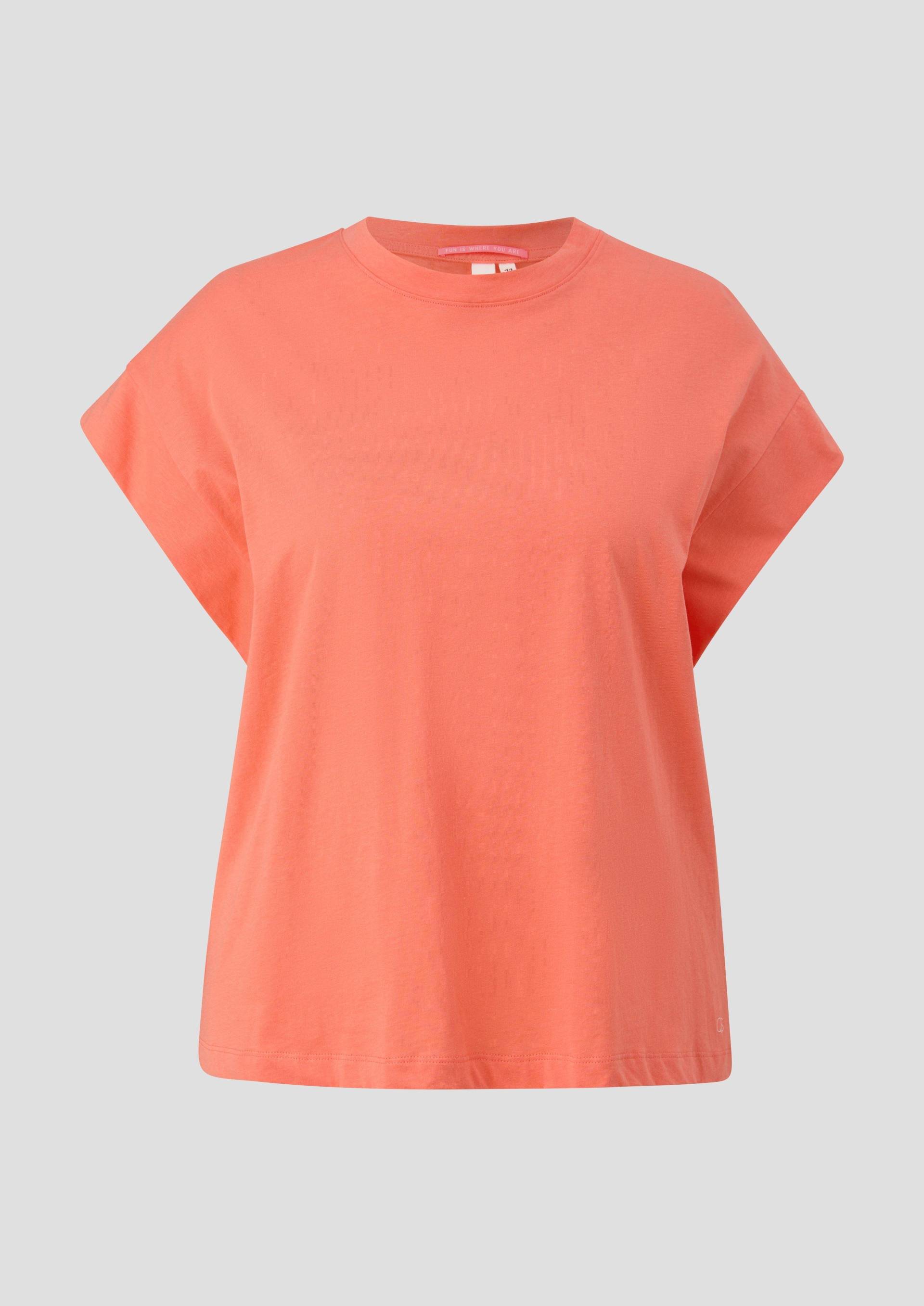 QS - T-Shirt mit Kappärmeln, Damen, Orange von QS