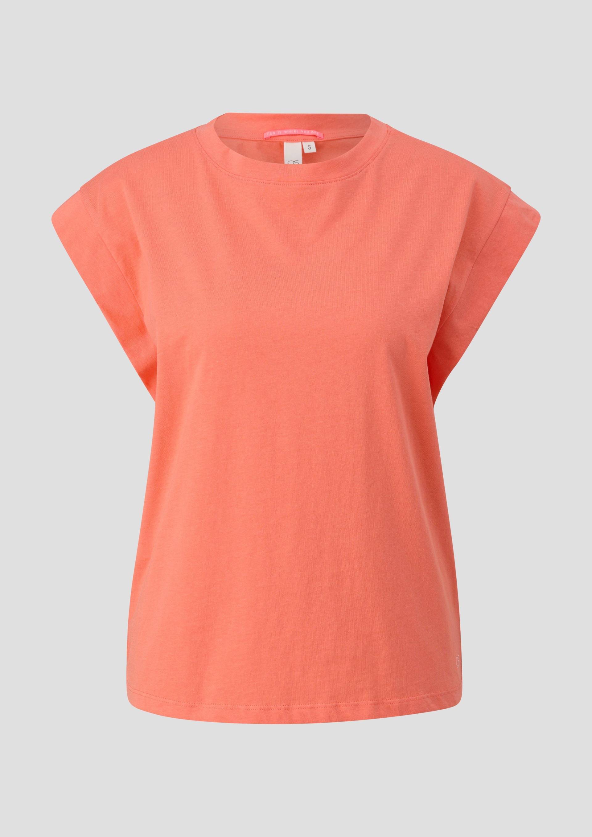 QS - T-Shirt mit Kappärmeln, Damen, Orange von QS