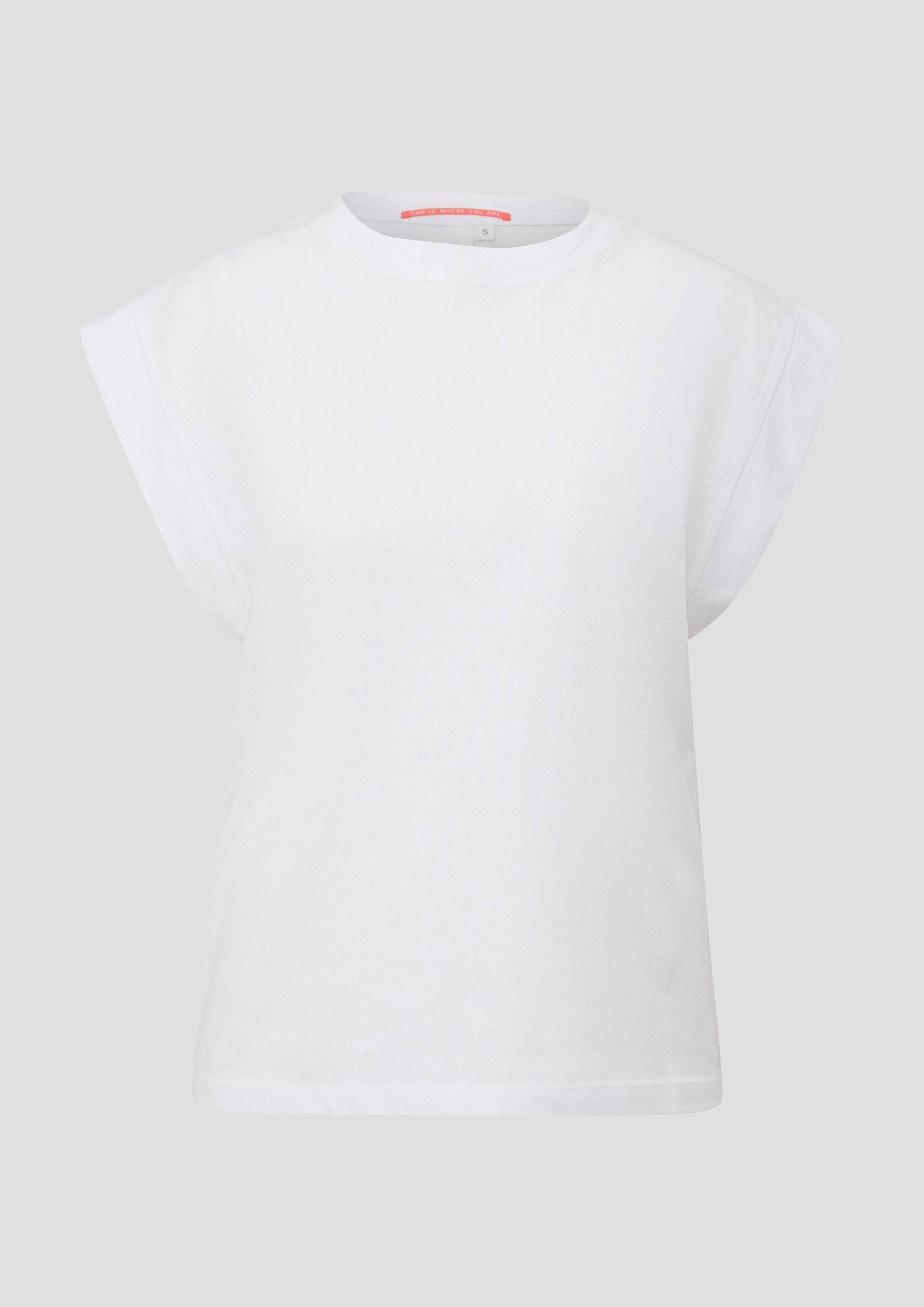 QS - T-Shirt mit Kappärmeln, Damen, weiß von QS