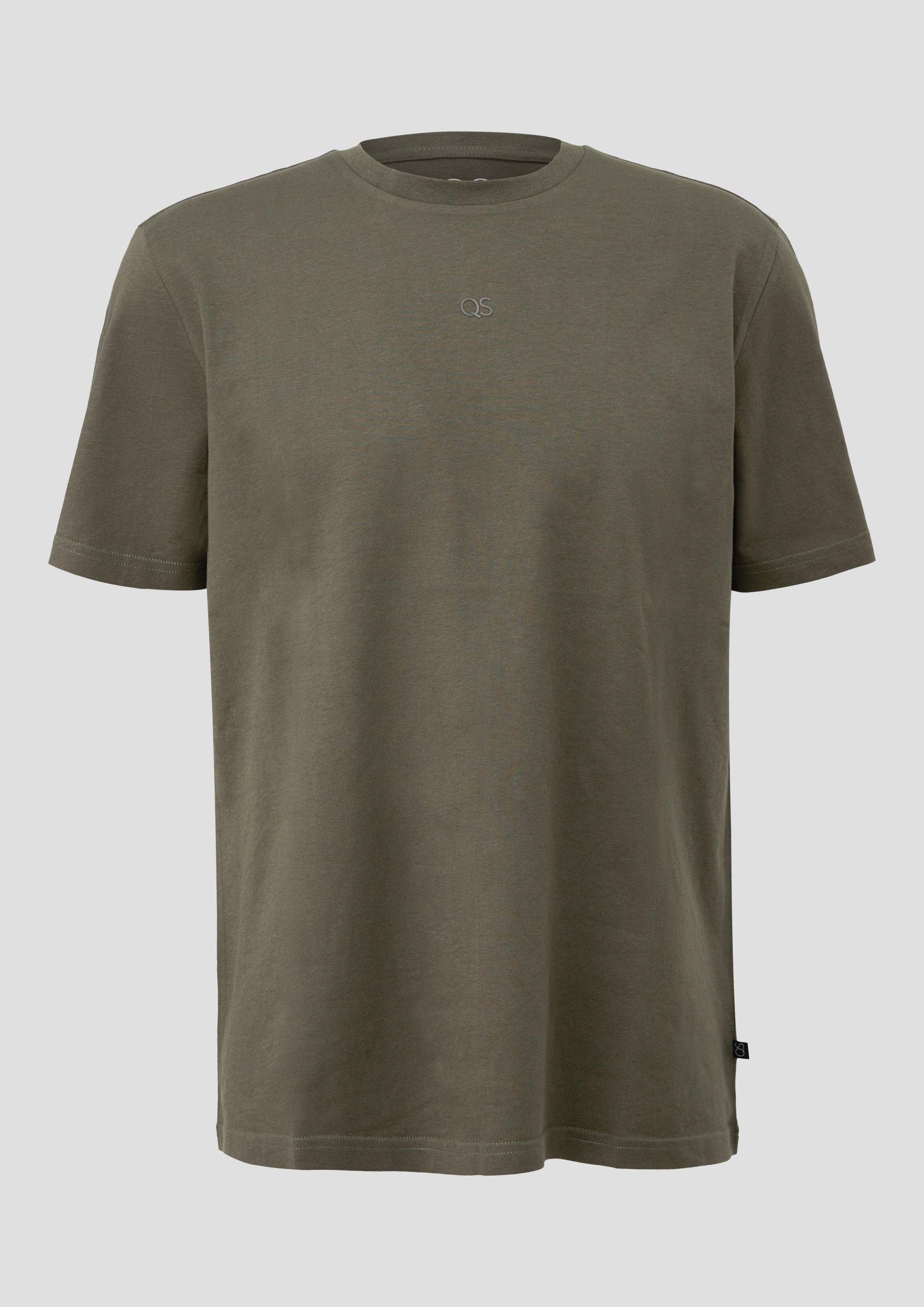 QS - T-Shirt mit Logo-Print, Herren, Grün von QS