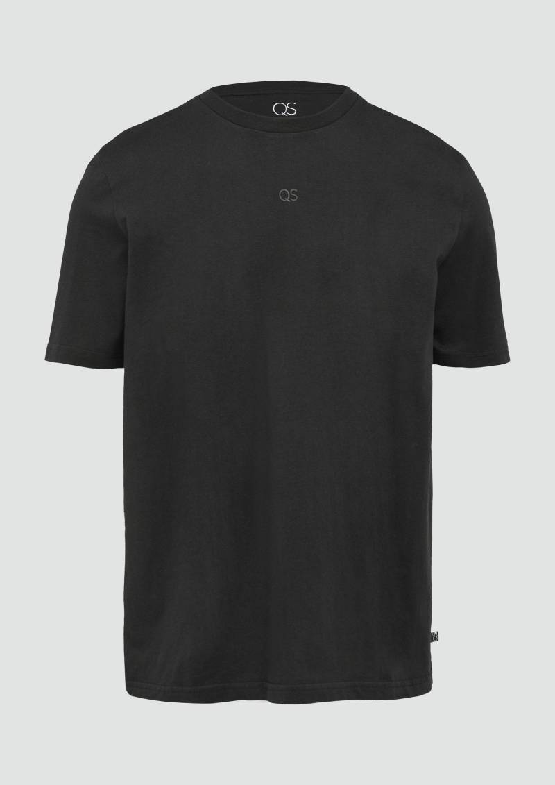 QS - T-Shirt mit Logodruck, Herren, schwarz von QS