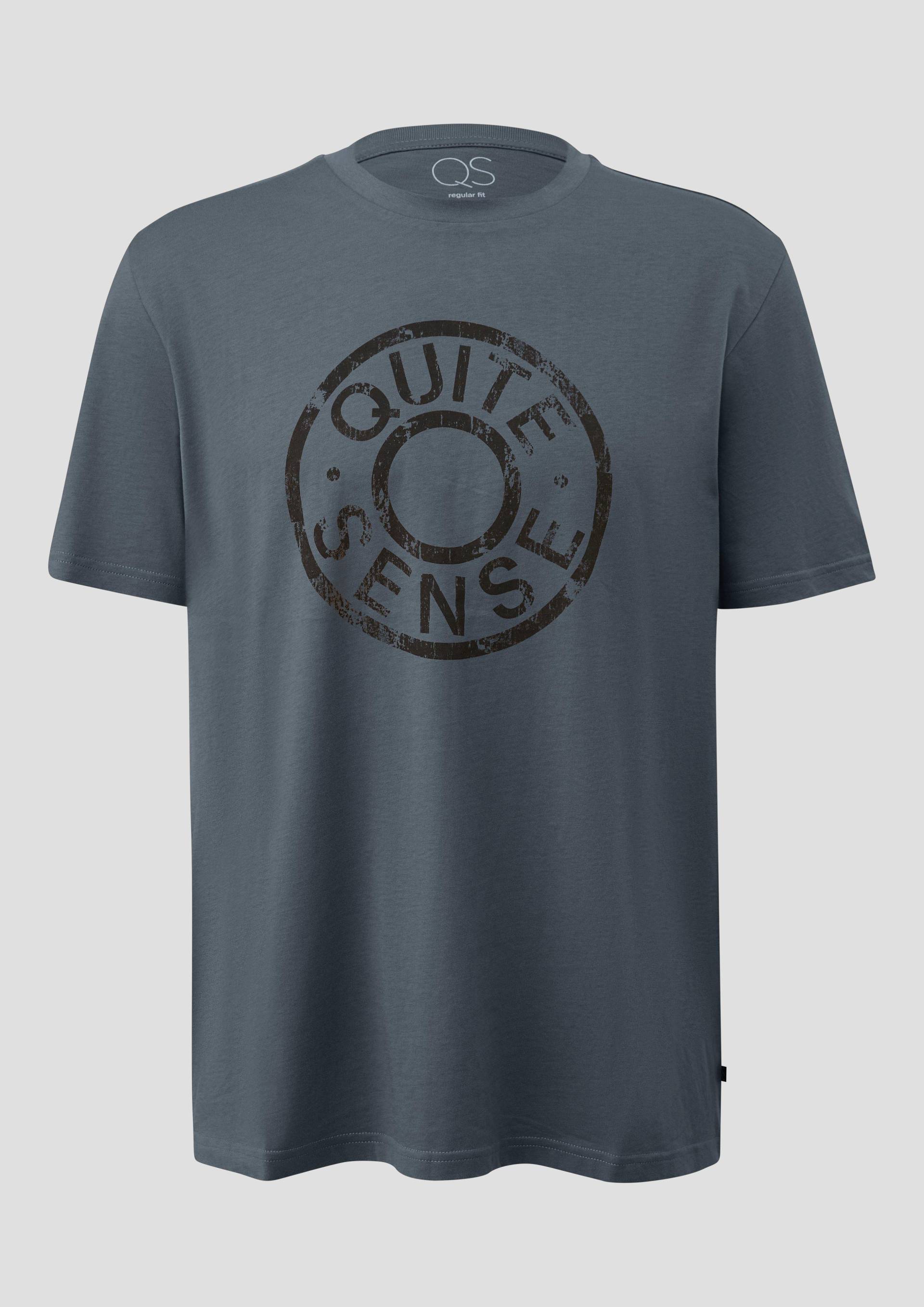 QS - T-Shirt mit Print, Herren, blau von QS