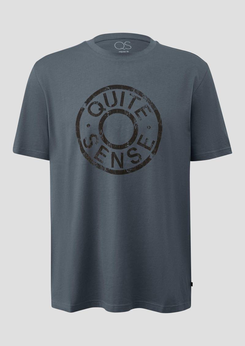 QS - T-Shirt mit Print, Herren, blau von QS