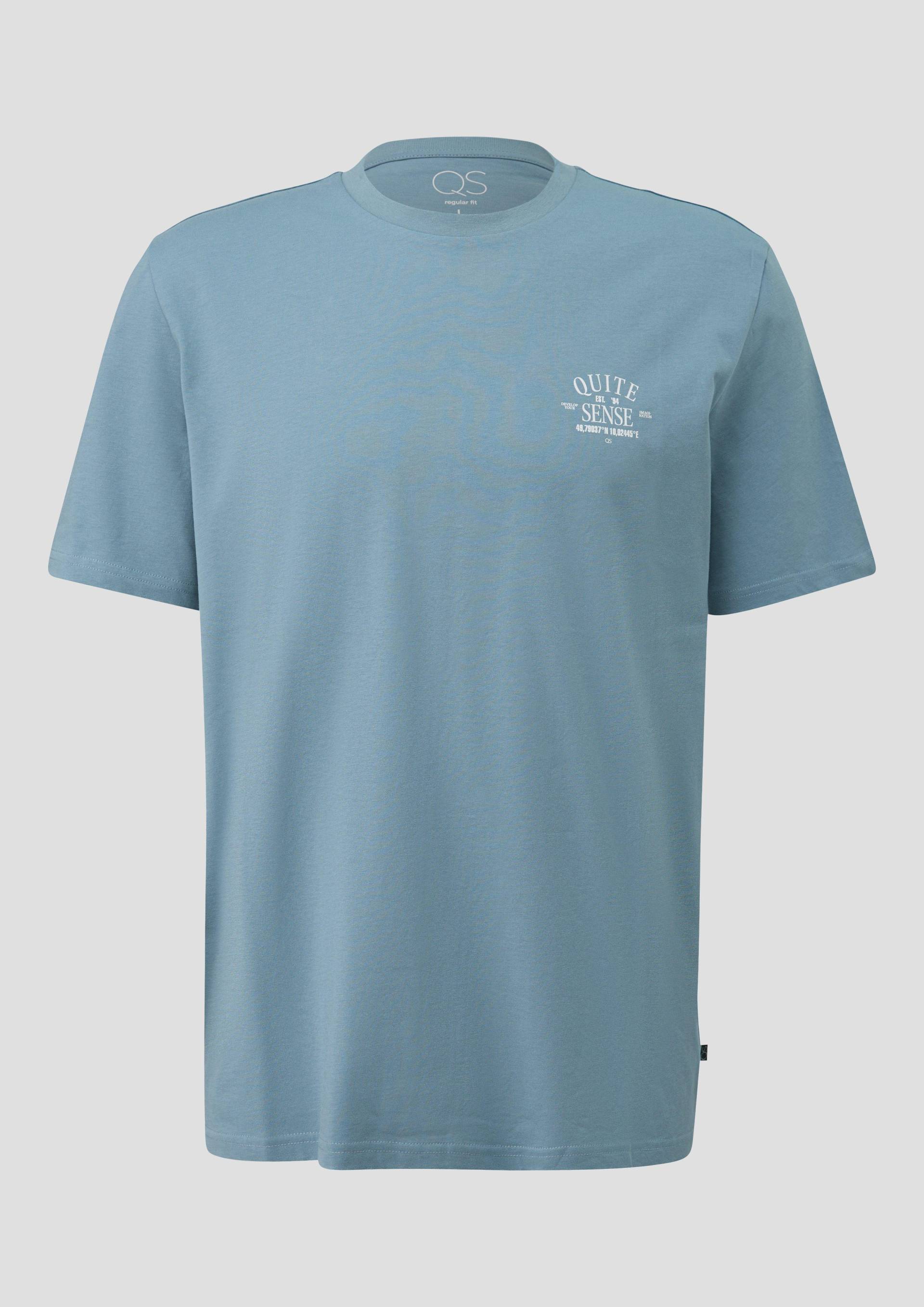 QS - T-Shirt mit Print, Herren, blau von QS
