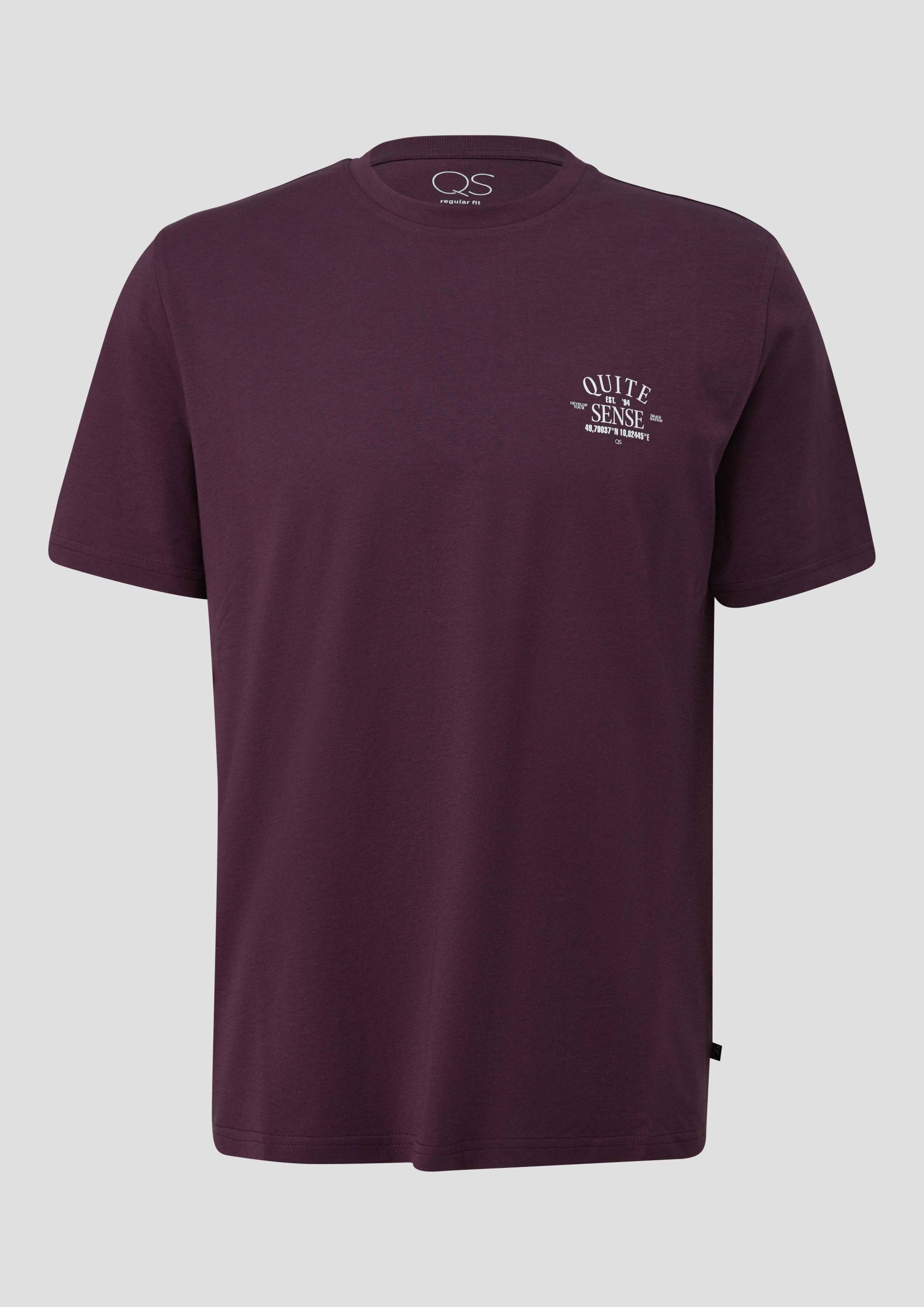 QS - T-Shirt mit Print, Herren, lila von QS