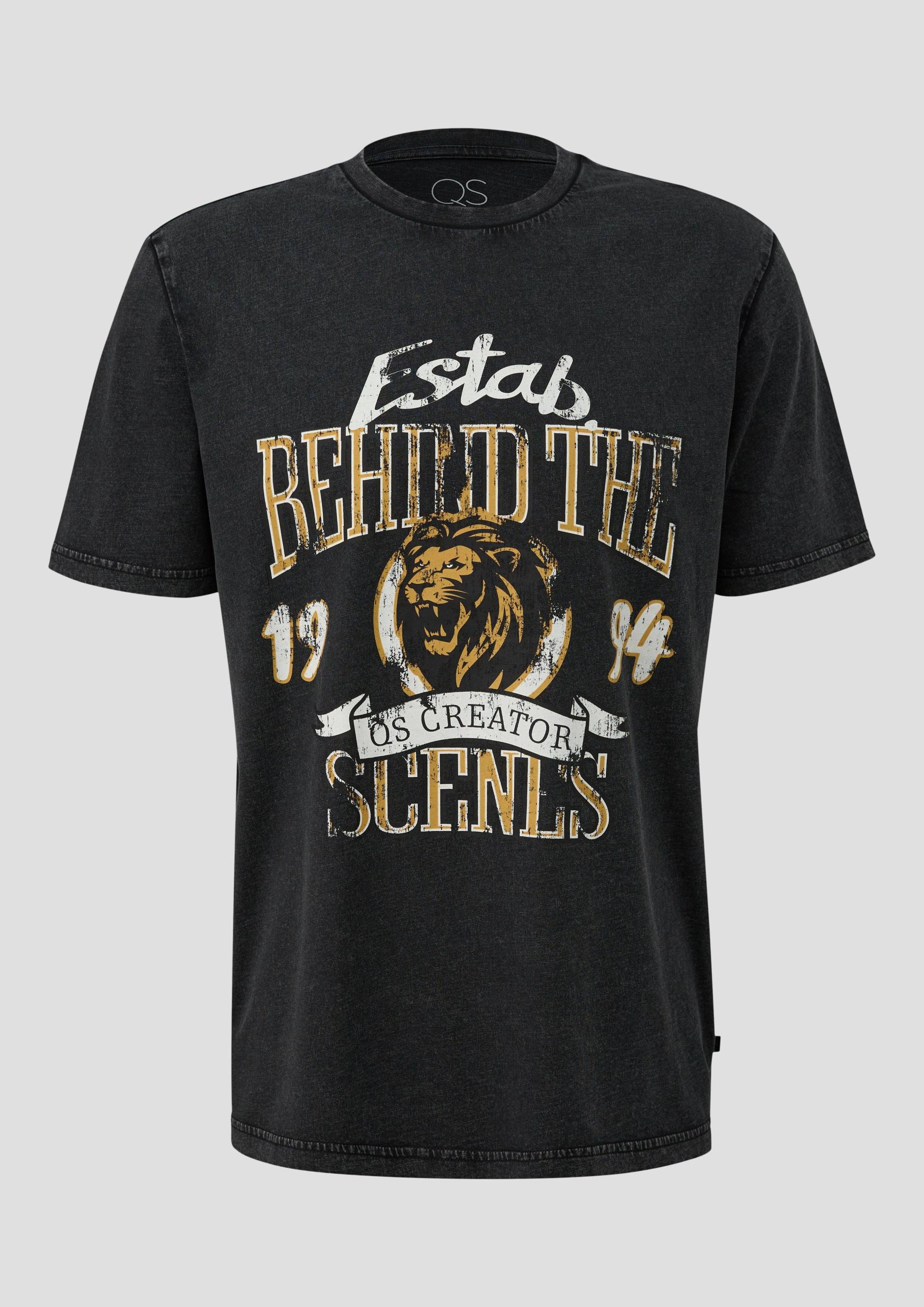 QS - T-Shirt mit Print, Herren, schwarz von QS