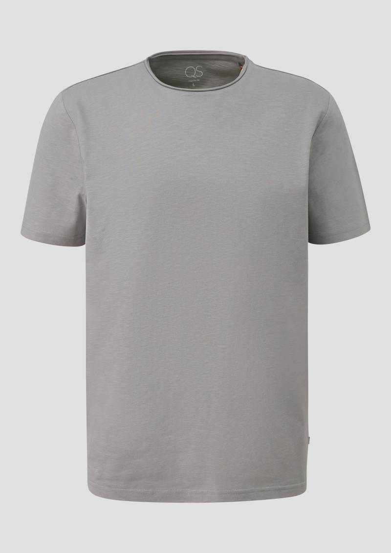 QS - T-Shirt mit Rollkante, Herren, grau von QS