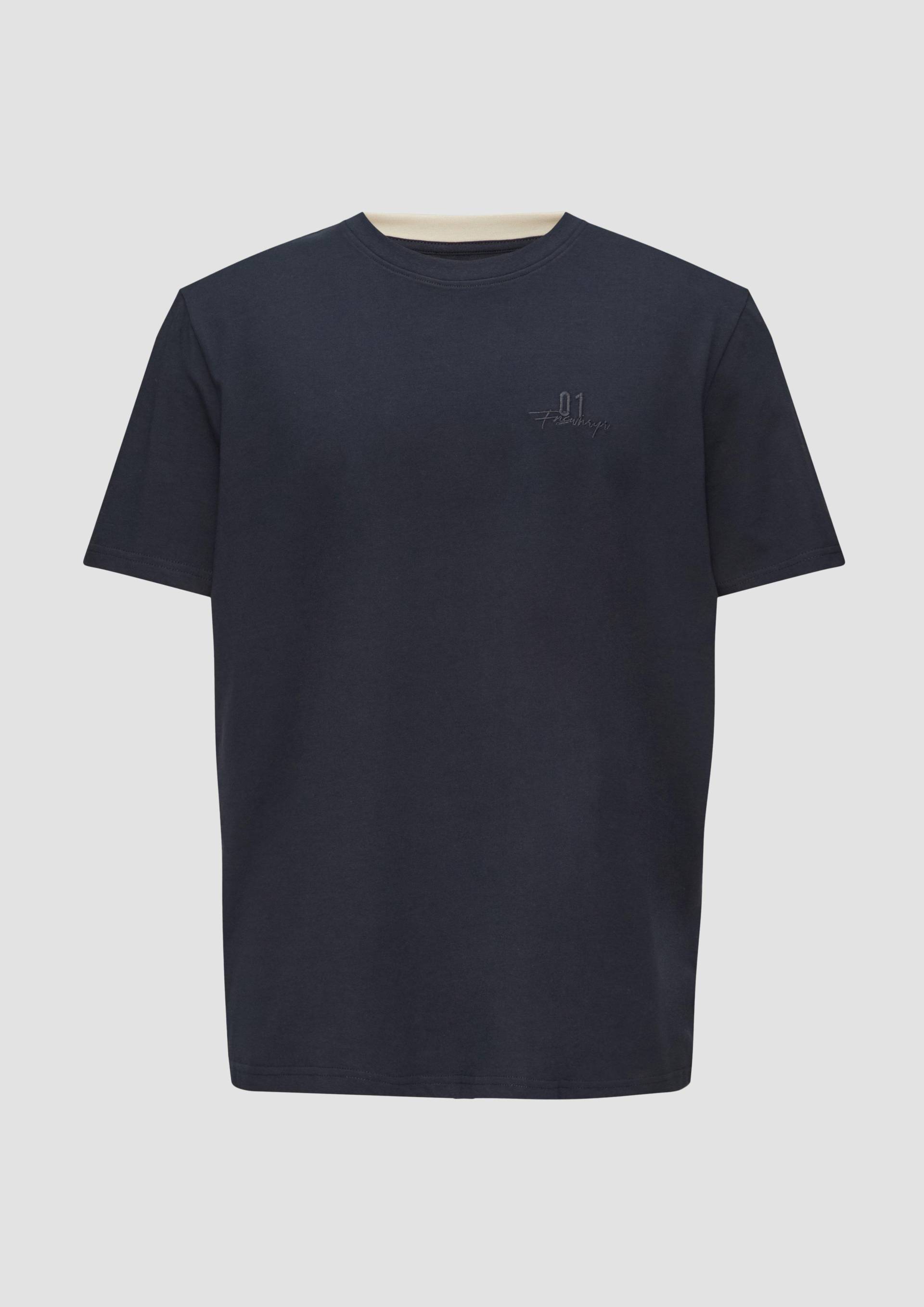 QS - T-Shirt mit Stickerei, Herren, blau QS - T-Shirt mit Stickerei, Herren, blau von QS