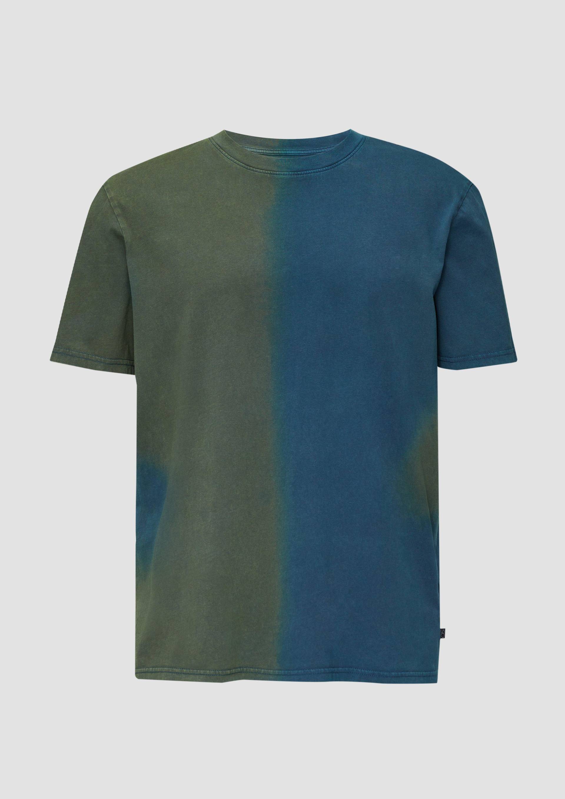 QS - T-Shirt mit Waschung, Herren, olive|petrol von QS