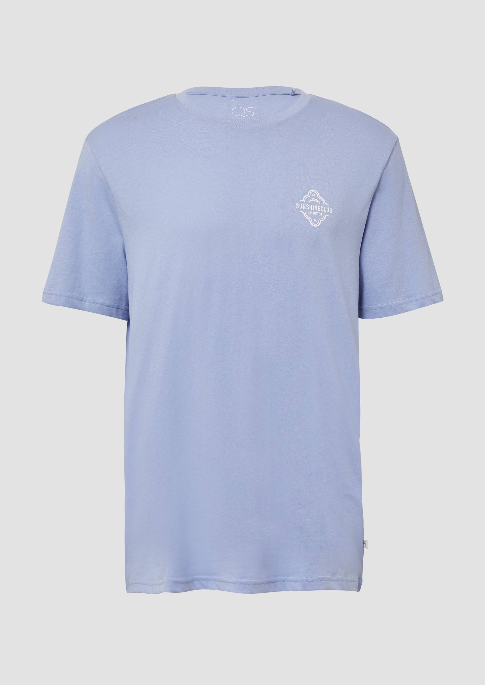 QS - T-Shirt mit kleinem Print, Herren, blau QS - T-Shirt mit kleinem Print, Herren, blau von QS